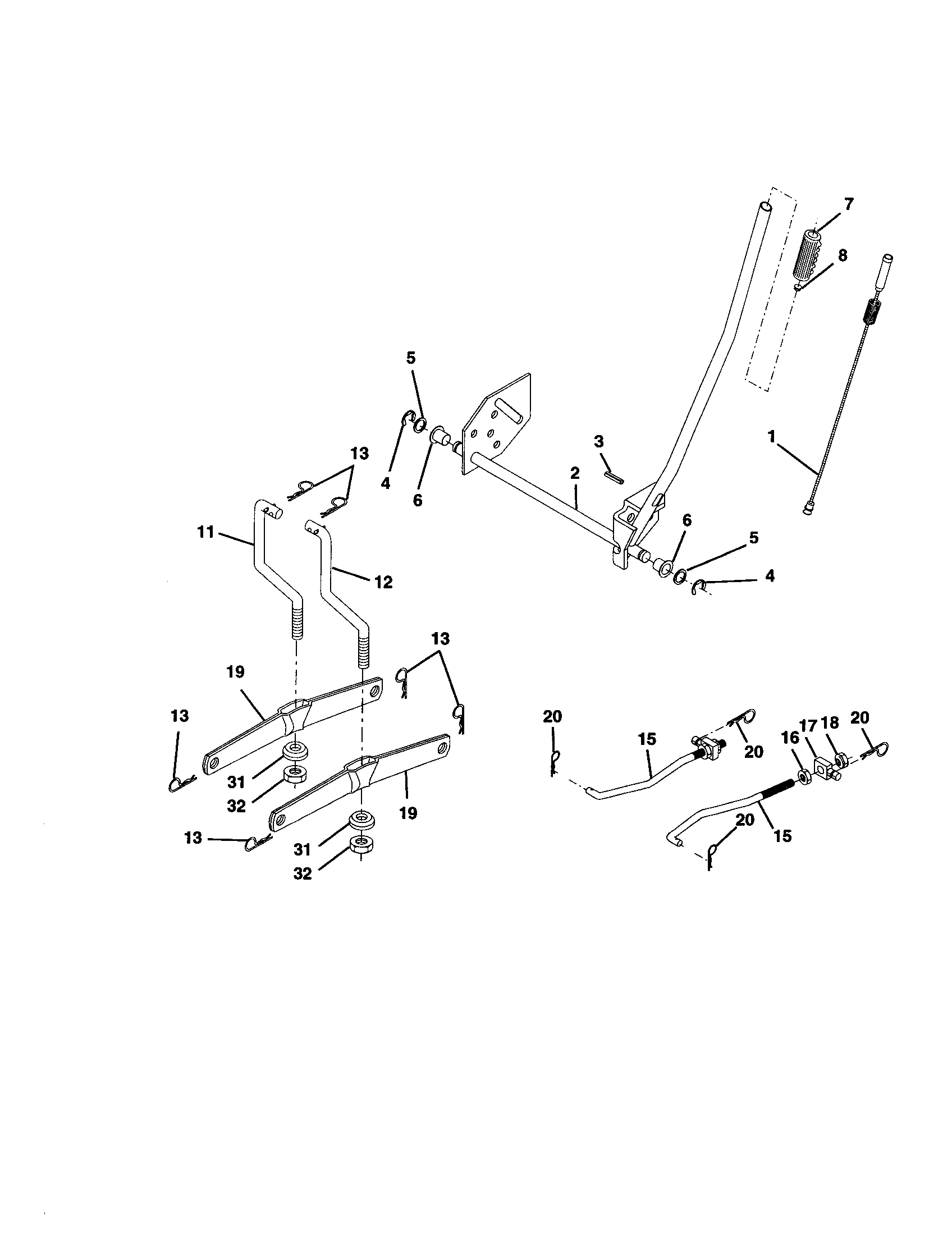 Craftsman 917277020 mower lift diagram