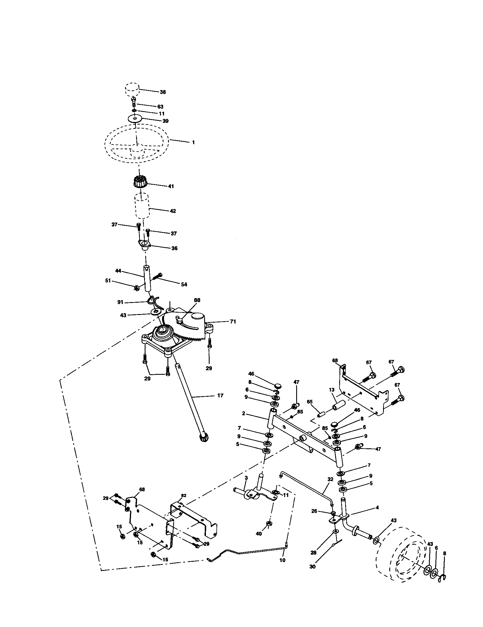 Craftsman 917277050 steering diagram