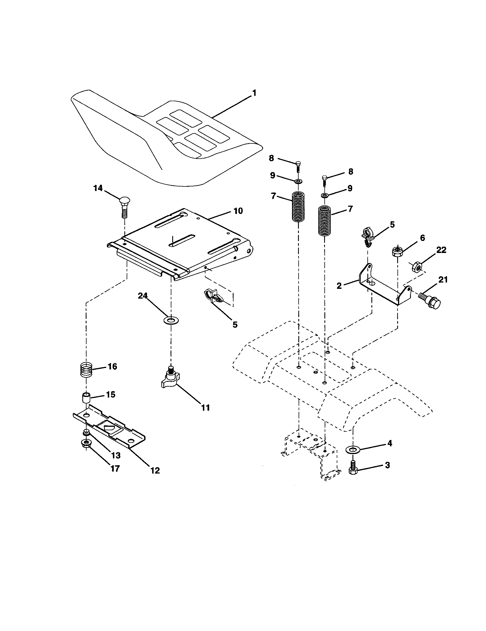Craftsman 917277050 seat assembly diagram