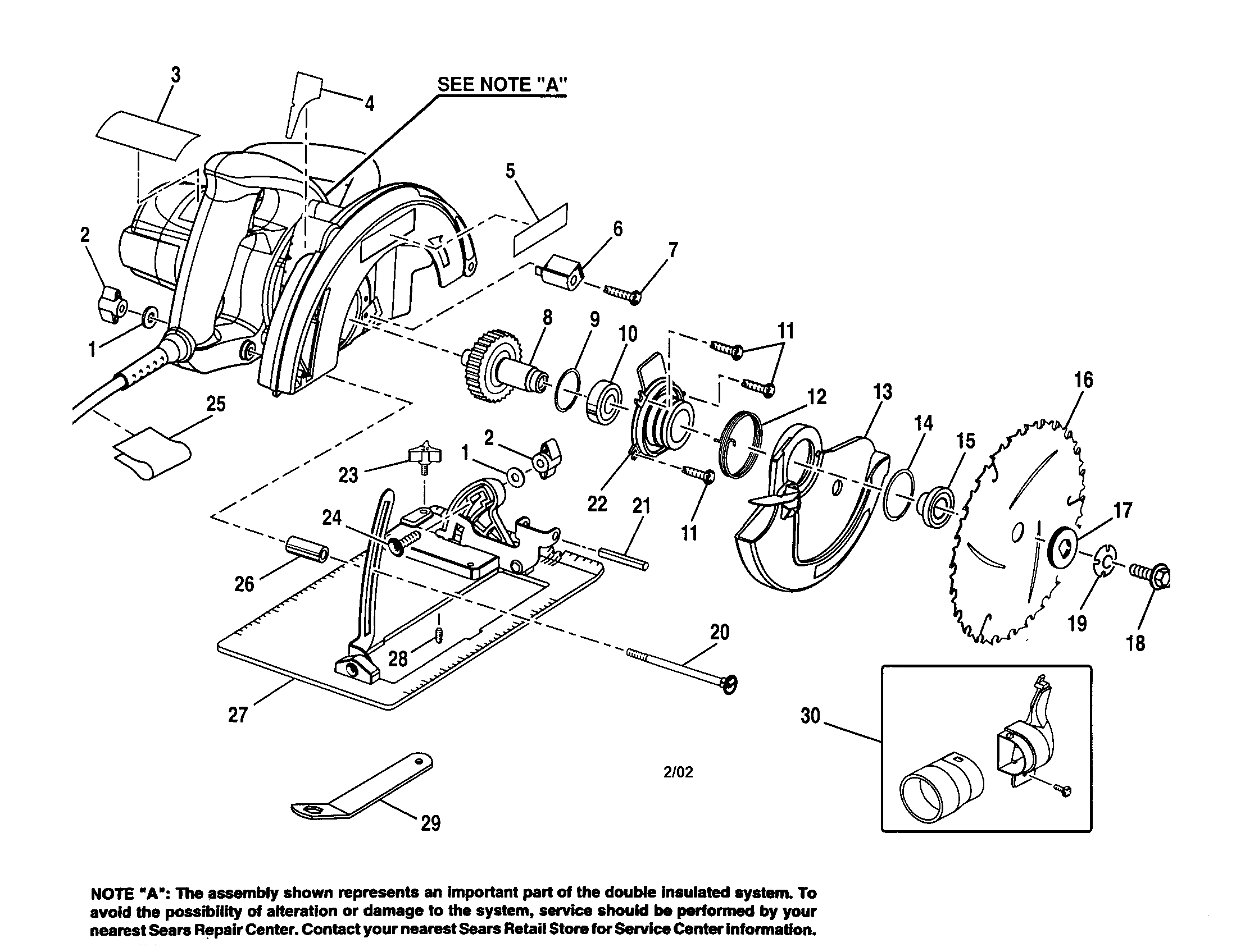 Craftsman 3152711080 blade/base/guard diagram