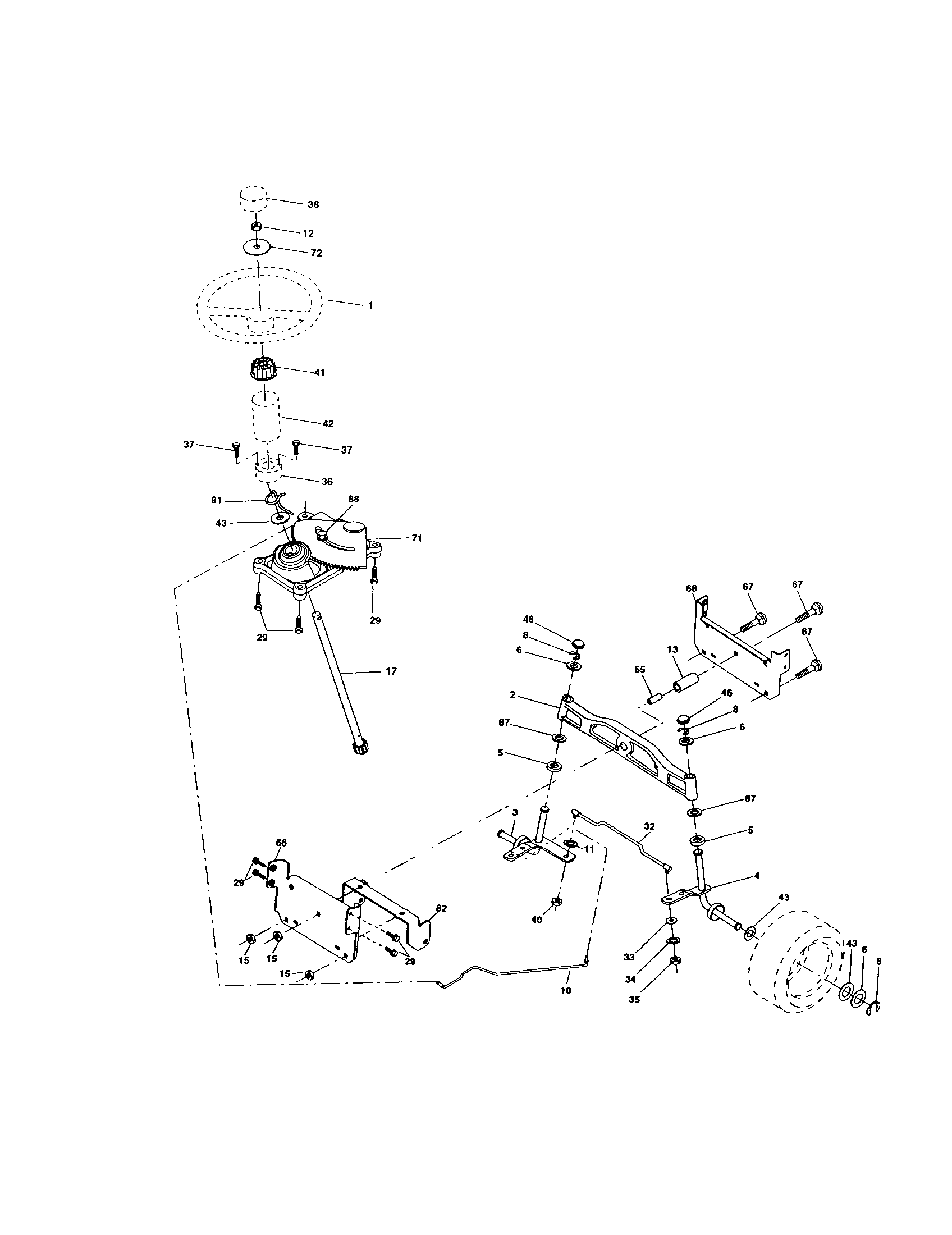 Craftsman 917272245 steering assembly diagram
