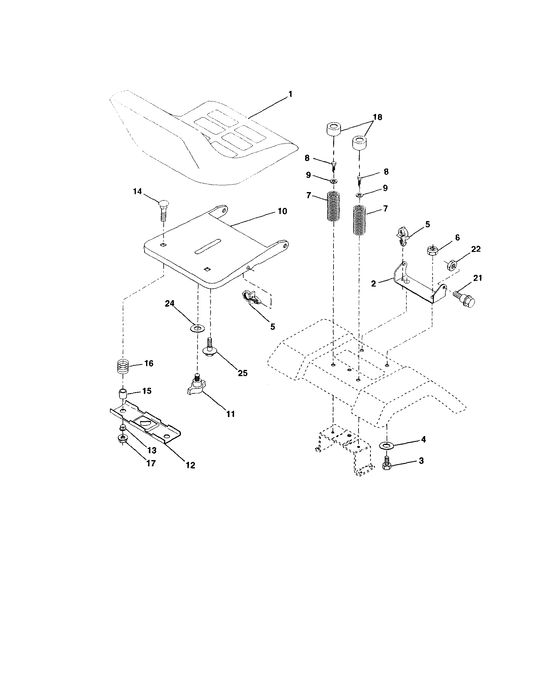 Craftsman 917272245 seat assembly diagram