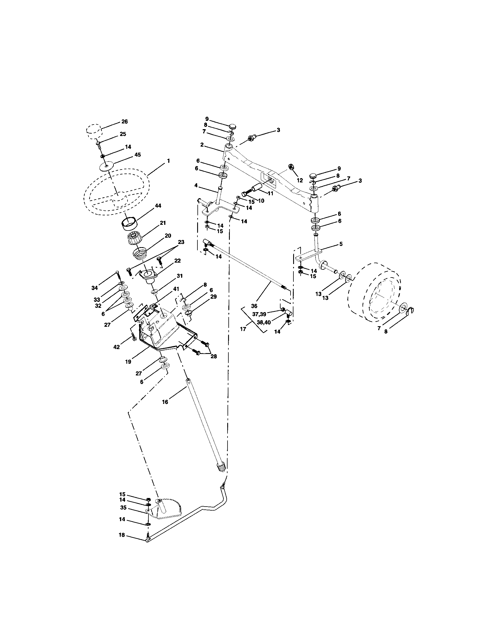 Craftsman 917275013 steering assembly diagram