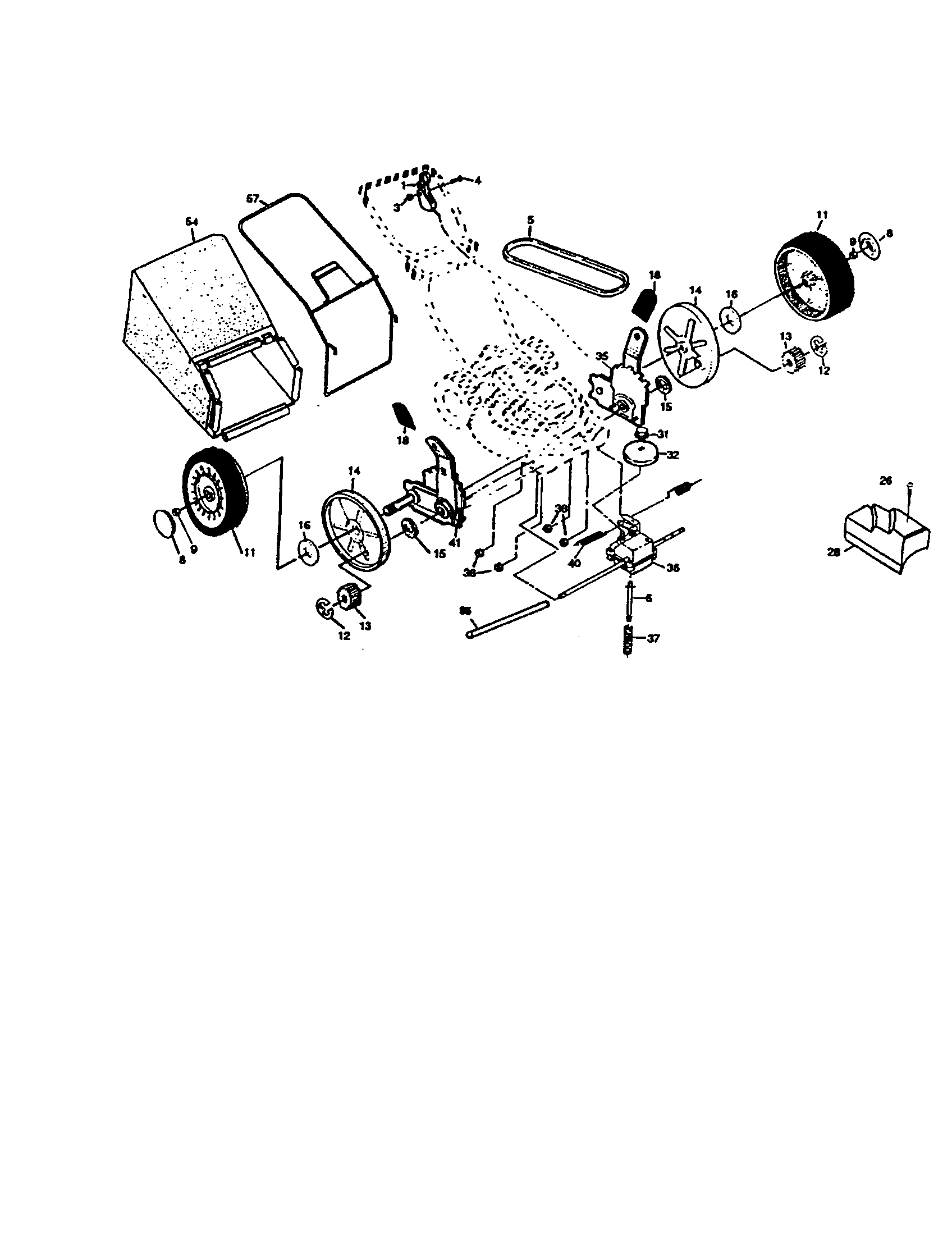 Craftsman 917377391 wheel, tires and bag diagram