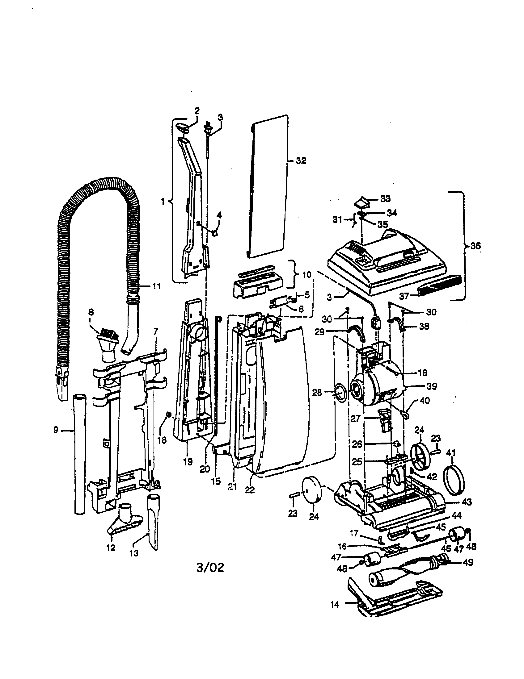 Hoover U5062900 runabout deluxe diagram