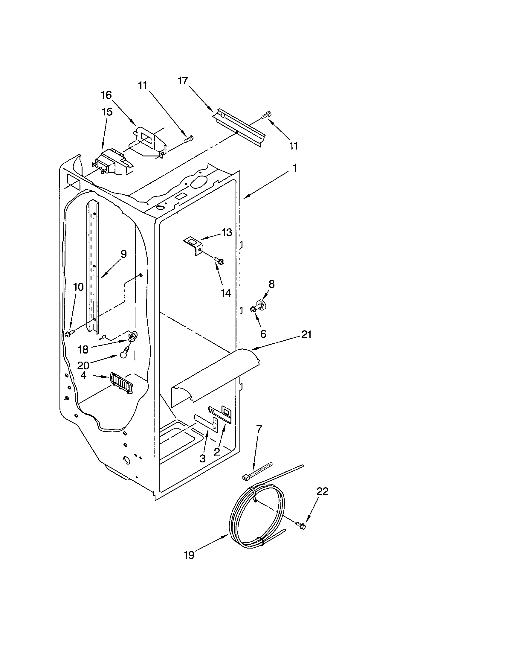 Kenmore 10652542102 refrigerator liner diagram