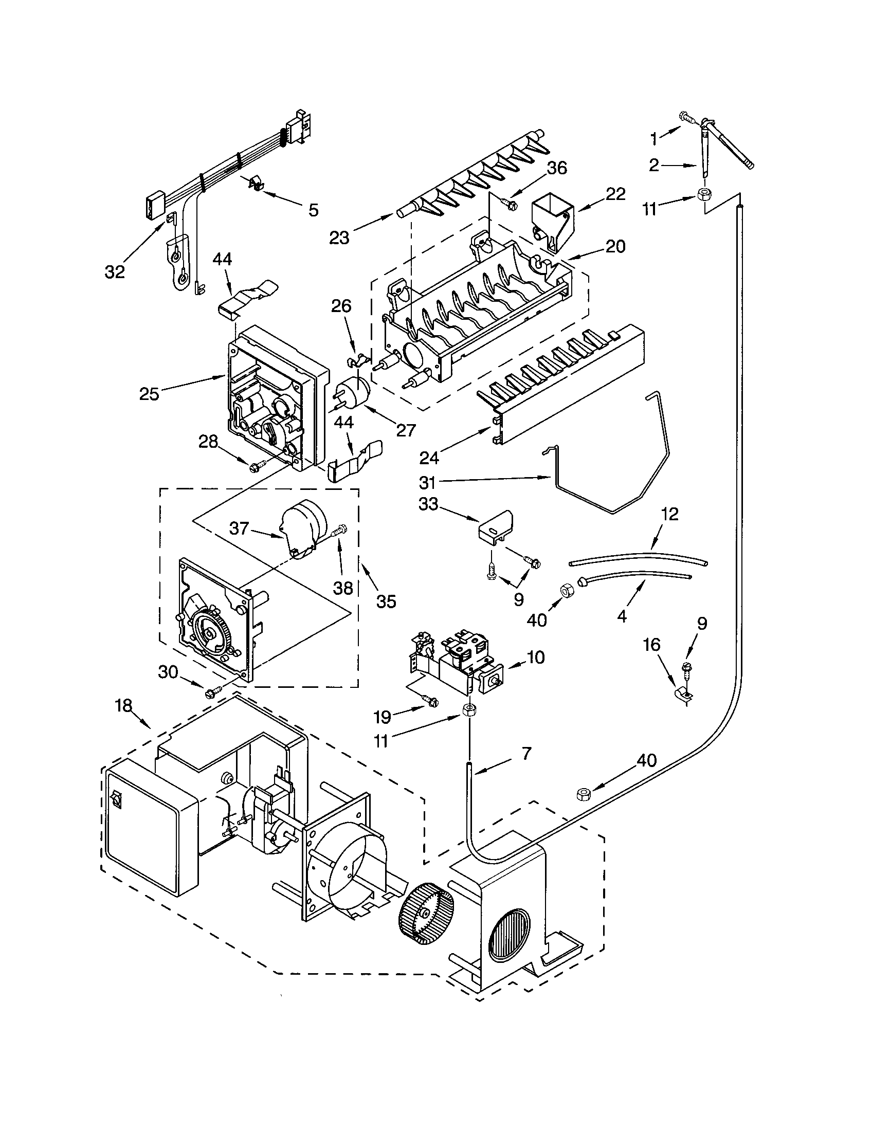 Kenmore 10652542102 icemaker diagram
