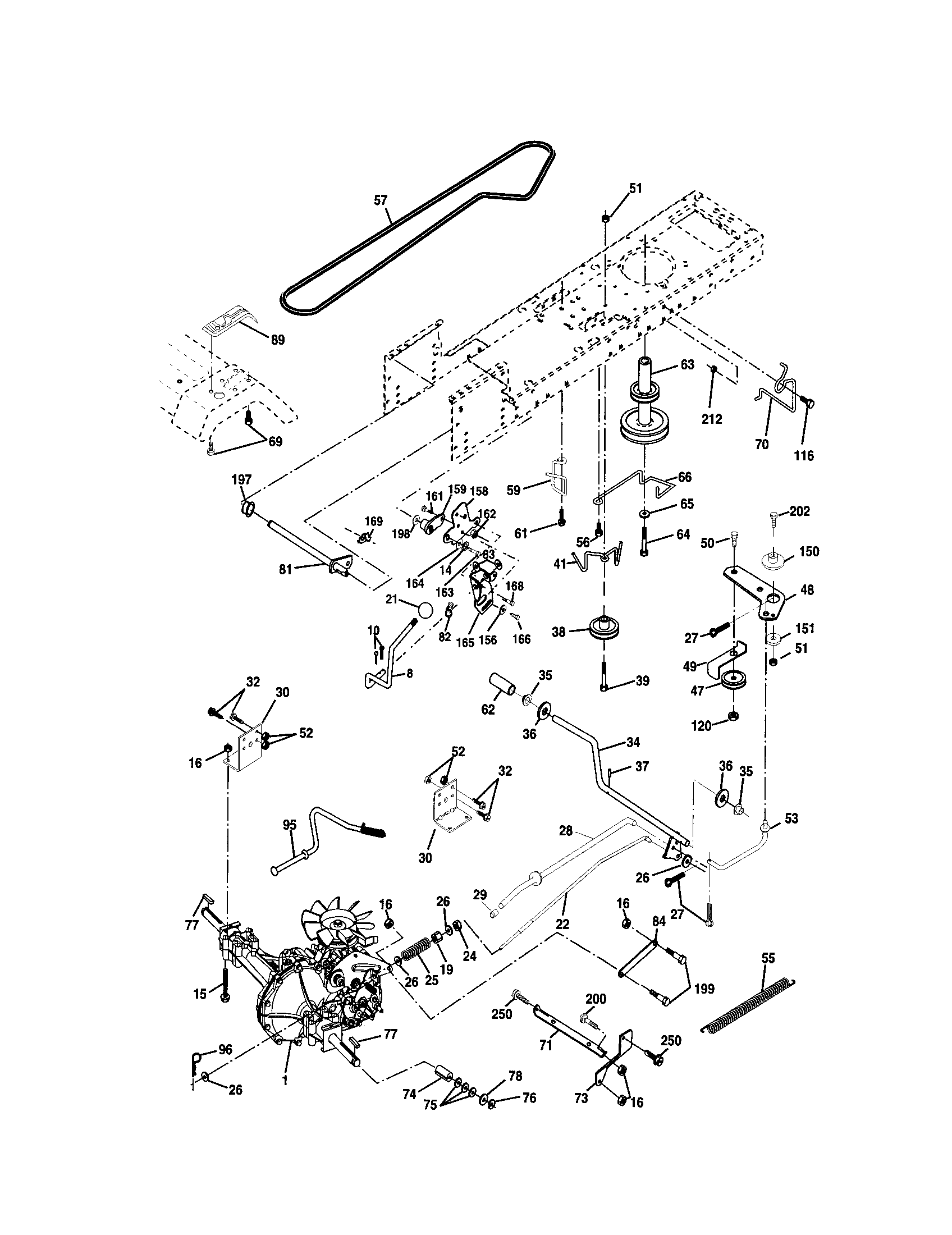 Poulan PPR20H42STA drive diagram