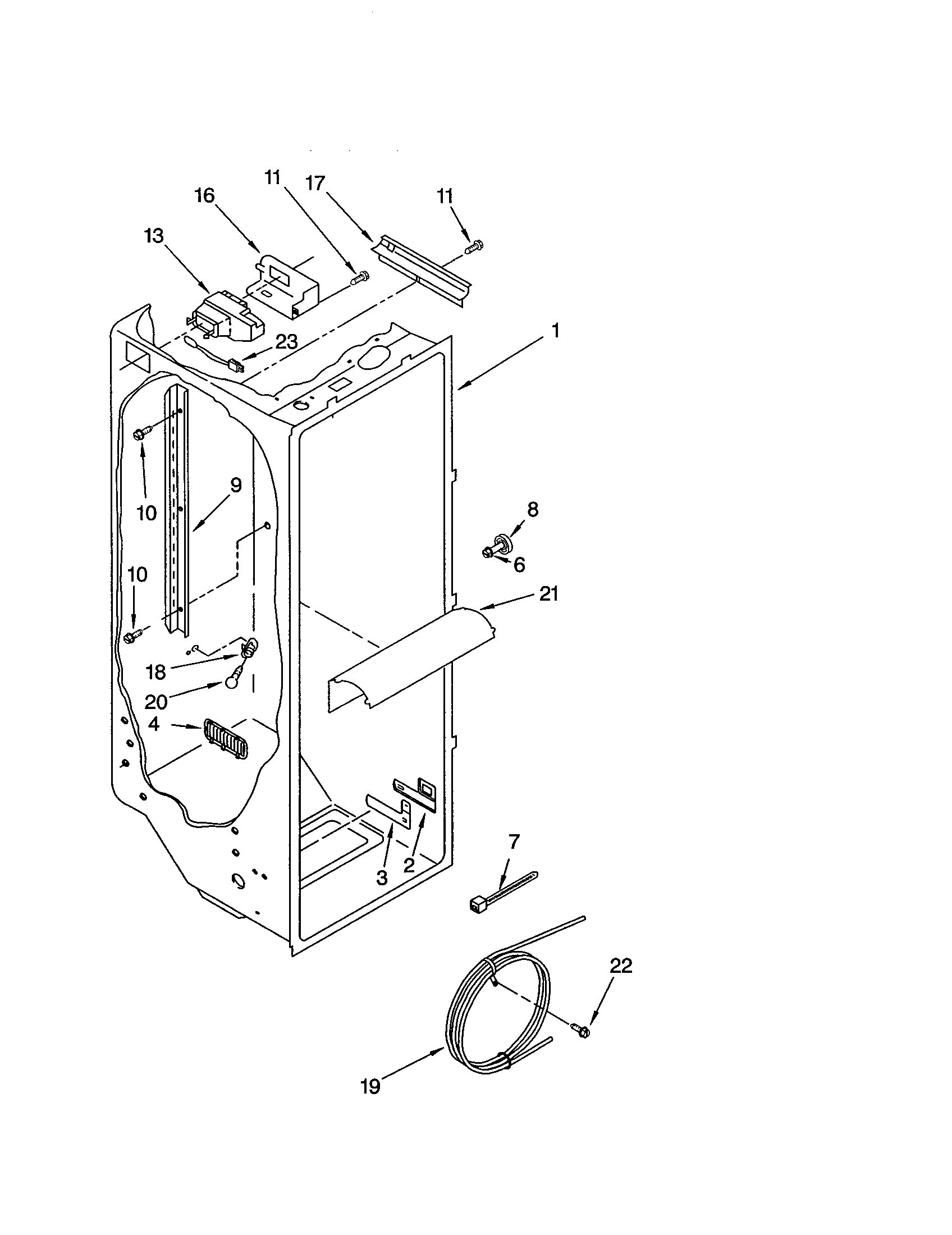 Kenmore 10653602201 refrigerator liner diagram