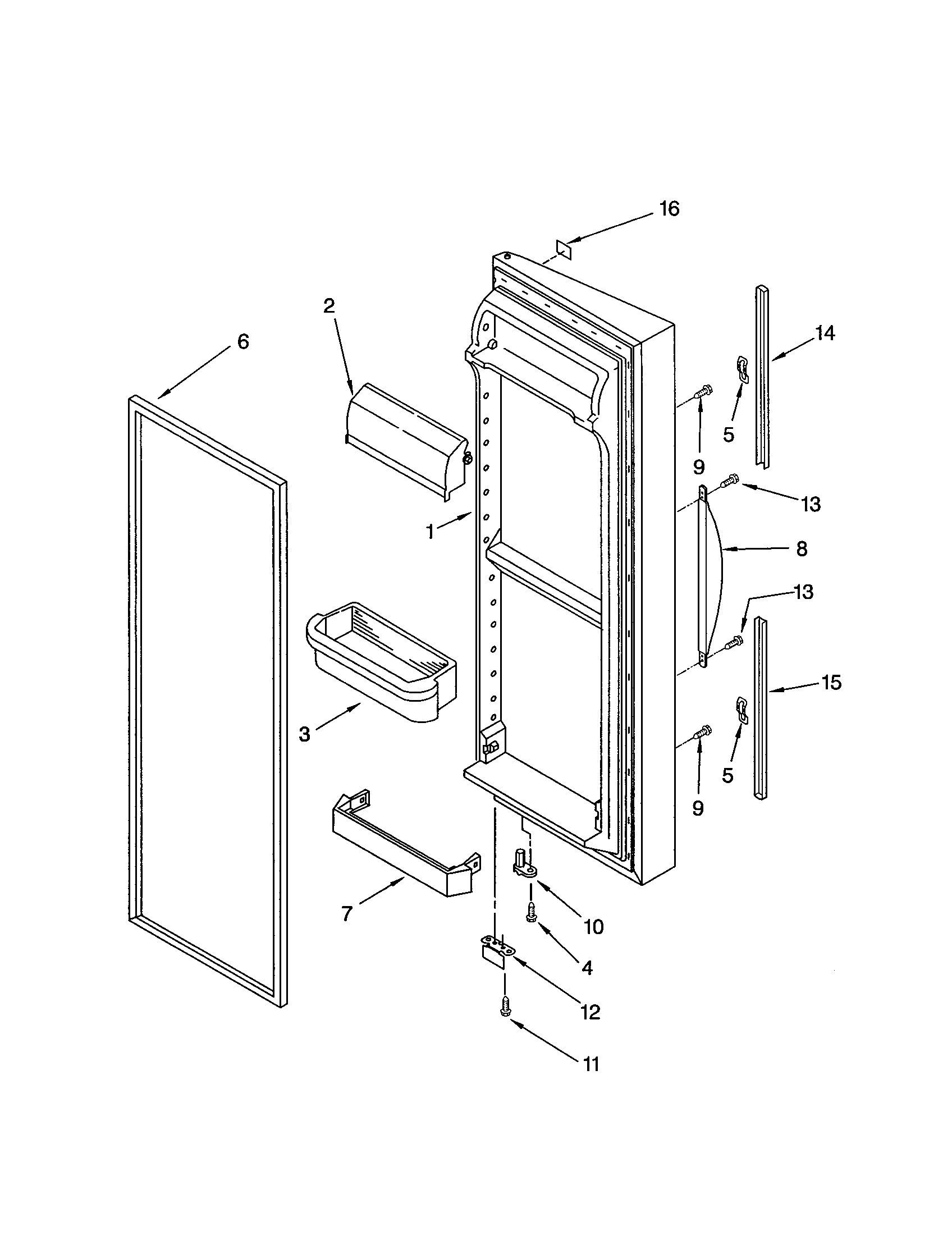 Kenmore 10653602201 refrigerator door diagram