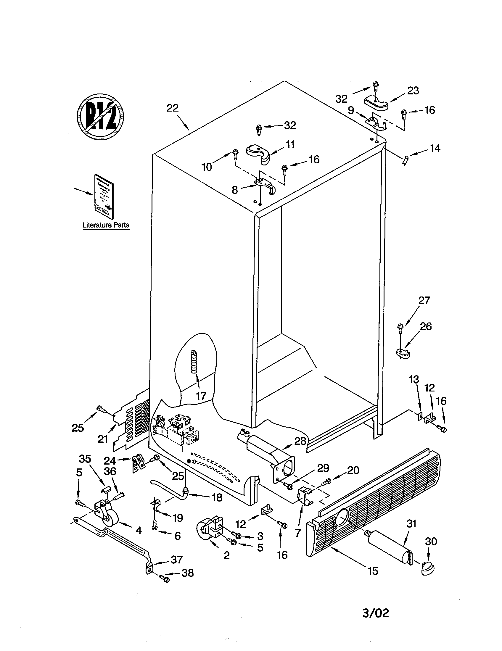 Kenmore 10653209201 cabinet diagram