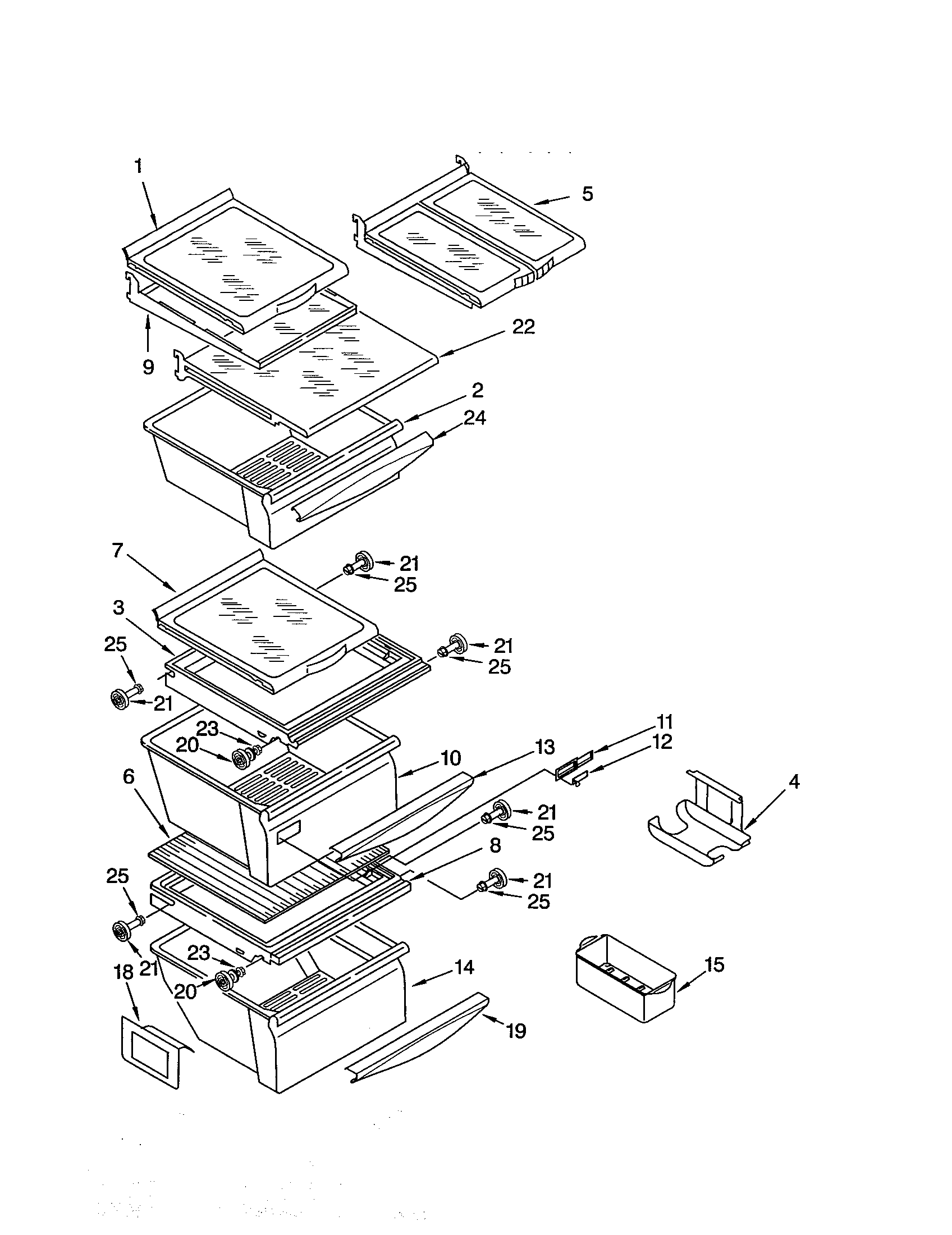 Kenmore 10653209201 refrigerator shelf diagram