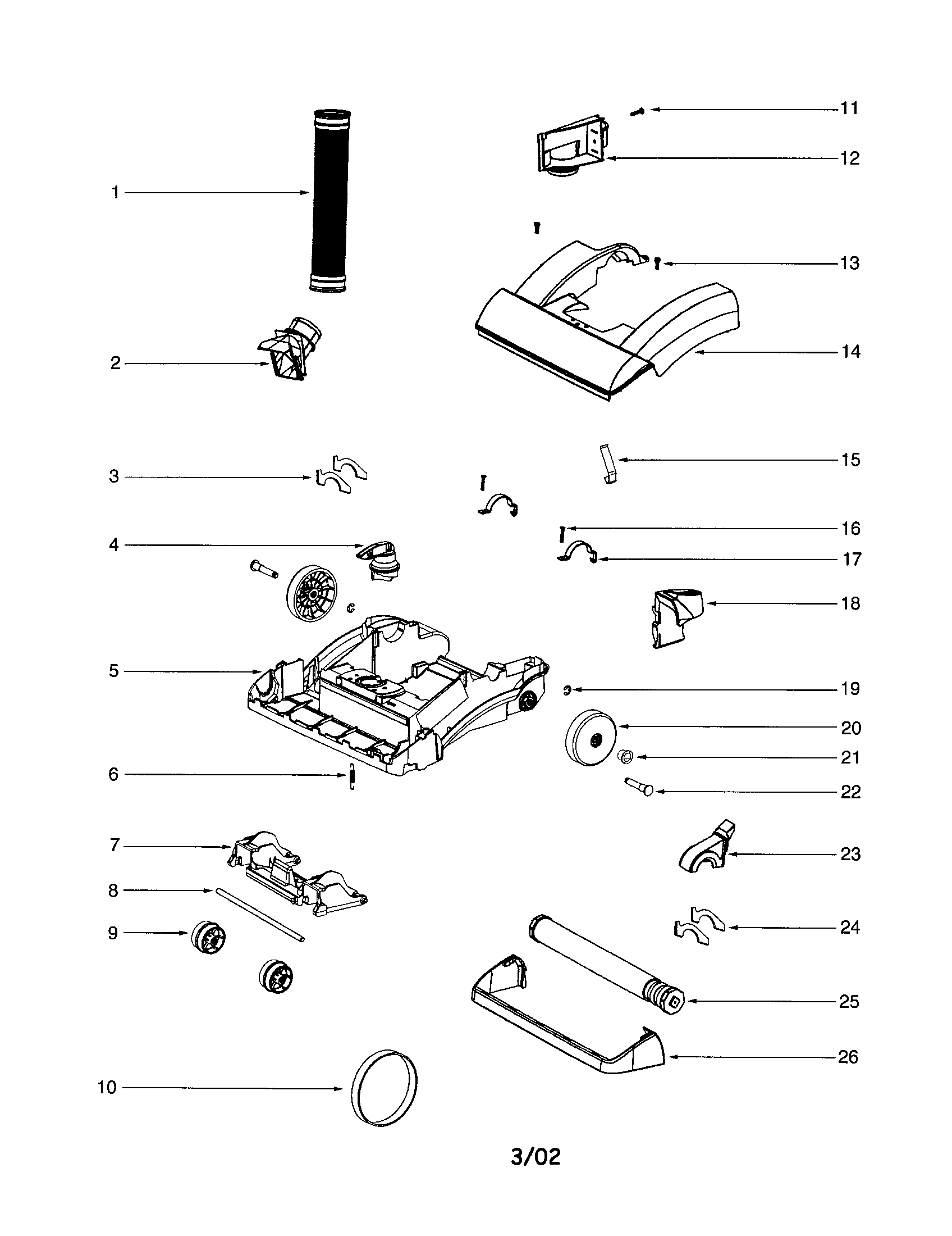 Eureka 5740A hood/base diagram