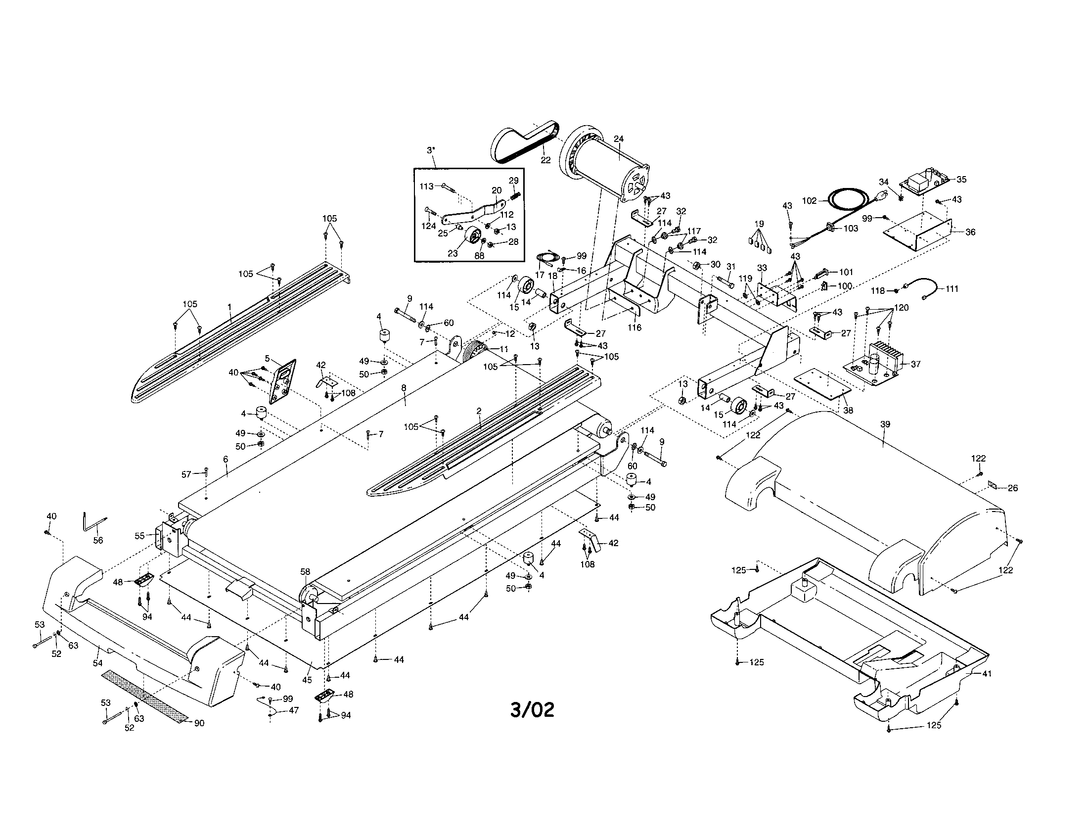 HealthRider HRTL14910 walking/motor belts diagram