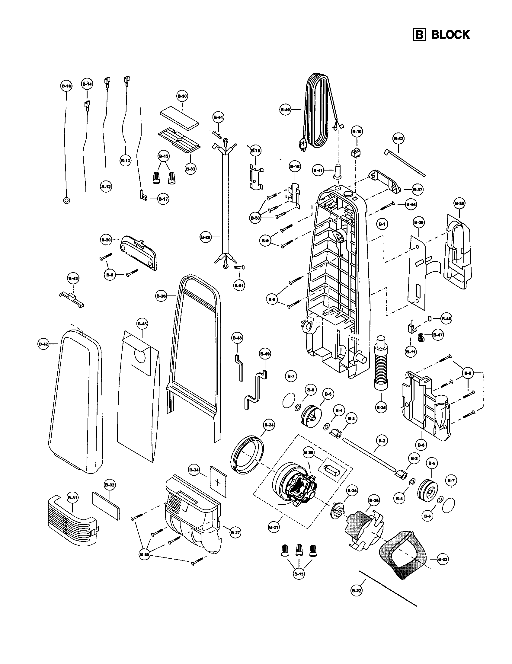 Panasonic MC-V400 body/motor housing/motor diagram