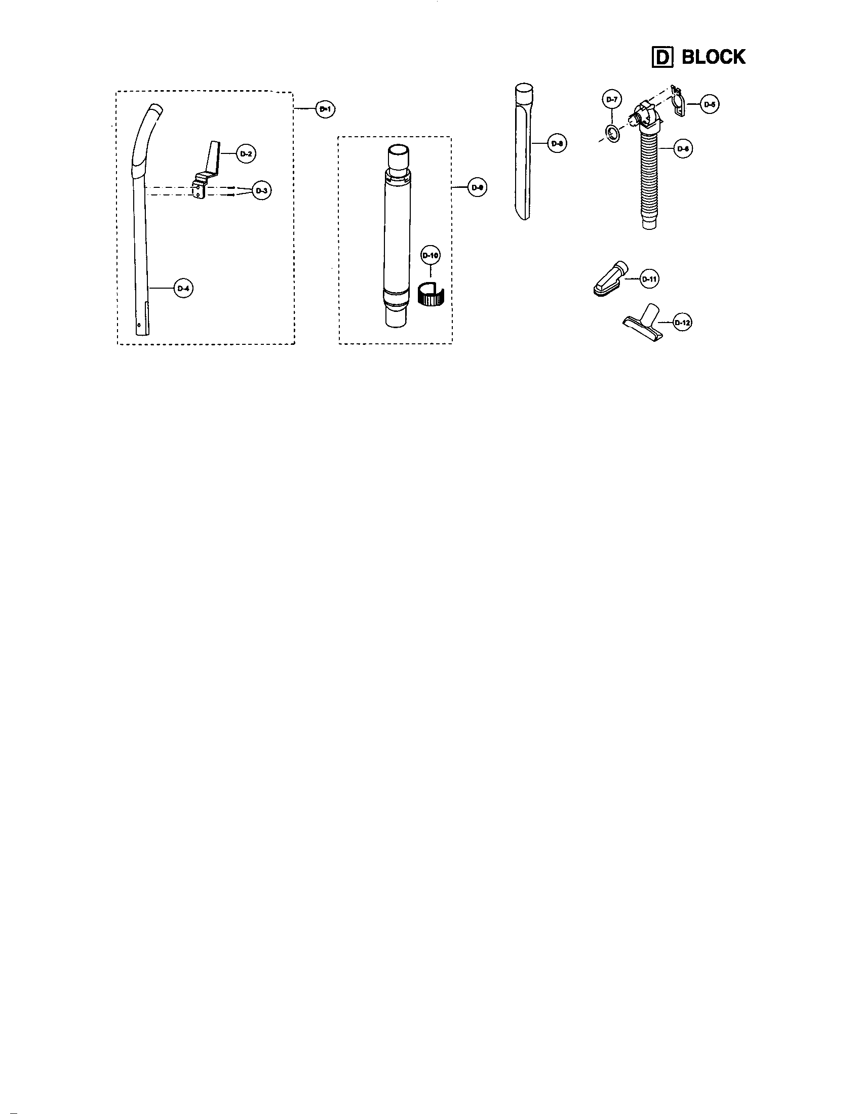 Panasonic MC-V400 handle/hose/attachments diagram