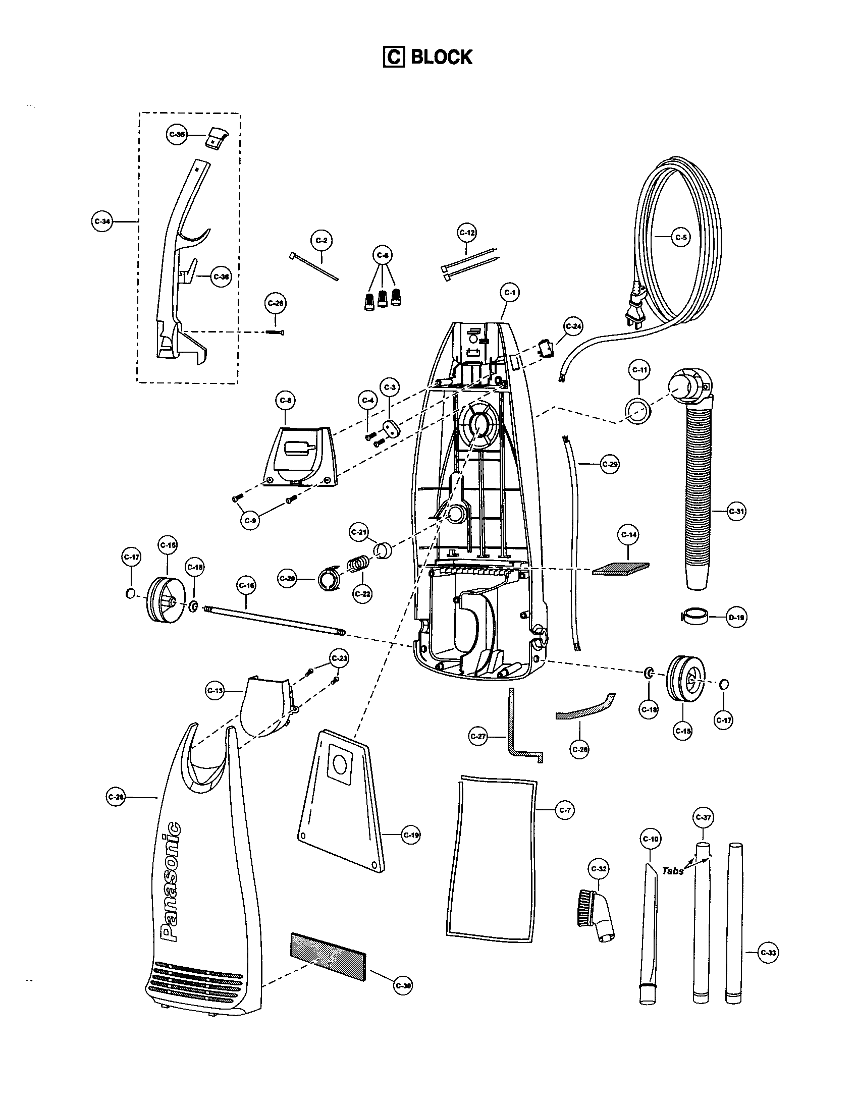 Panasonic MC-V7305 body diagram