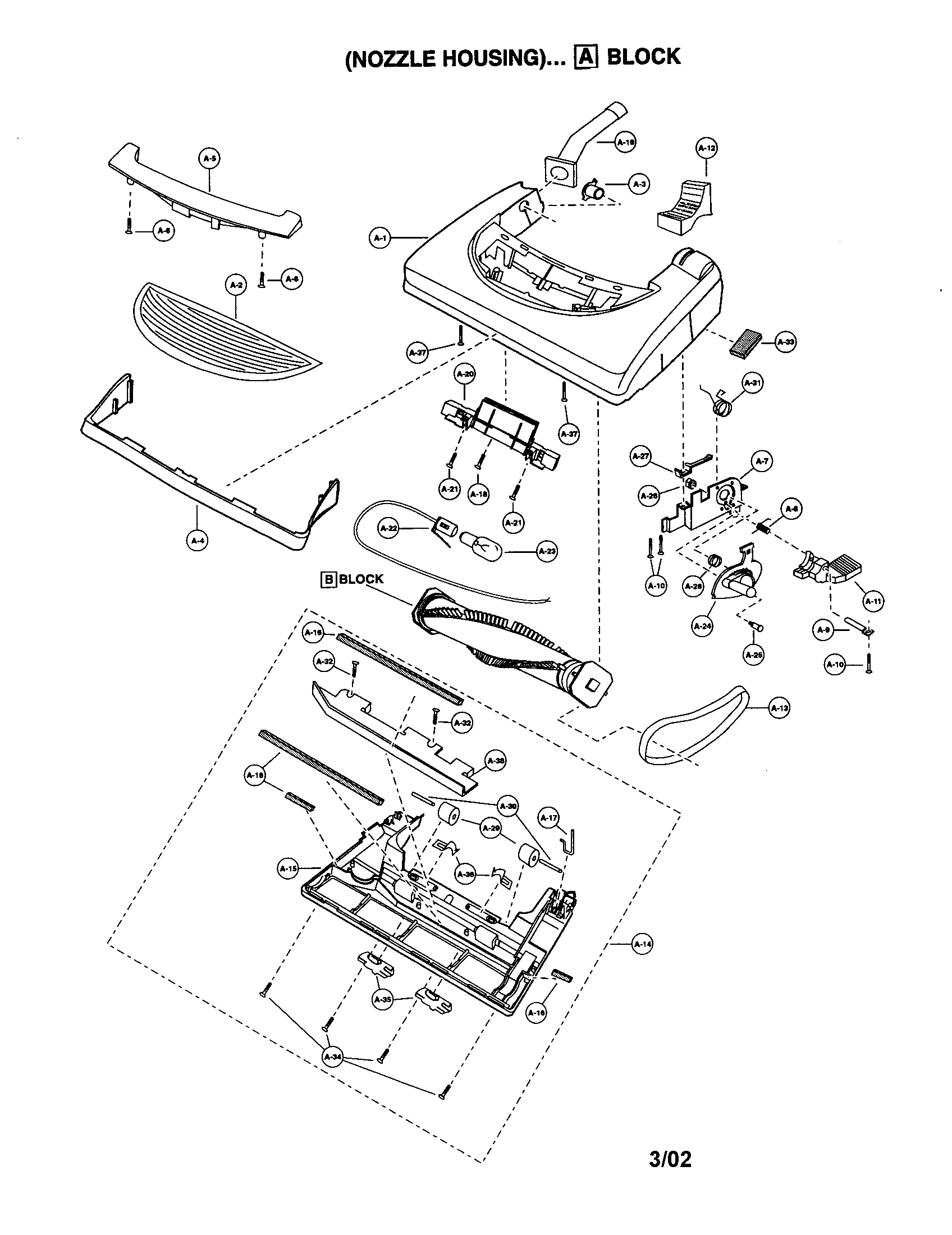 Panasonic MC-V7357 nozzle housing diagram
