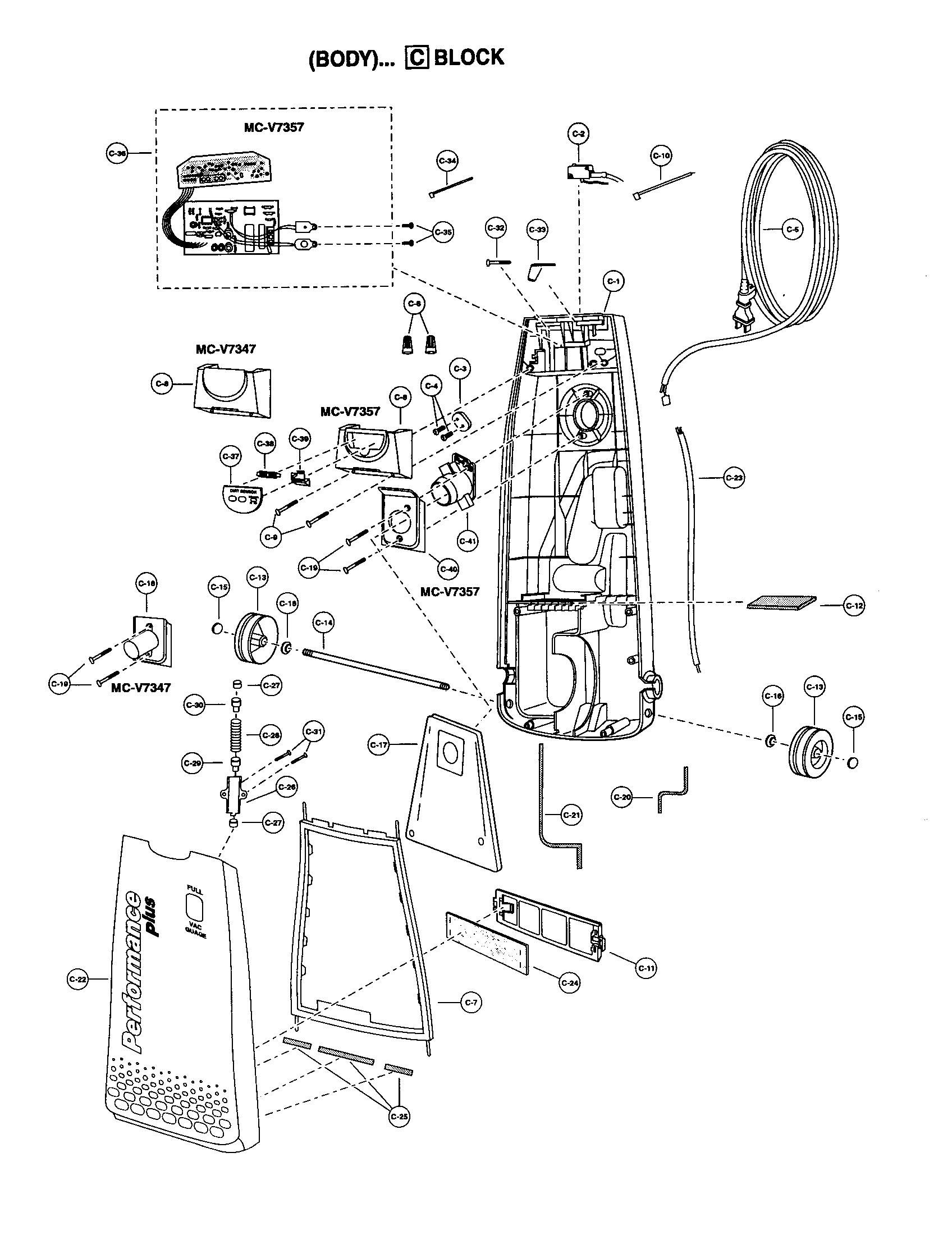 Panasonic MC-V7357 body diagram
