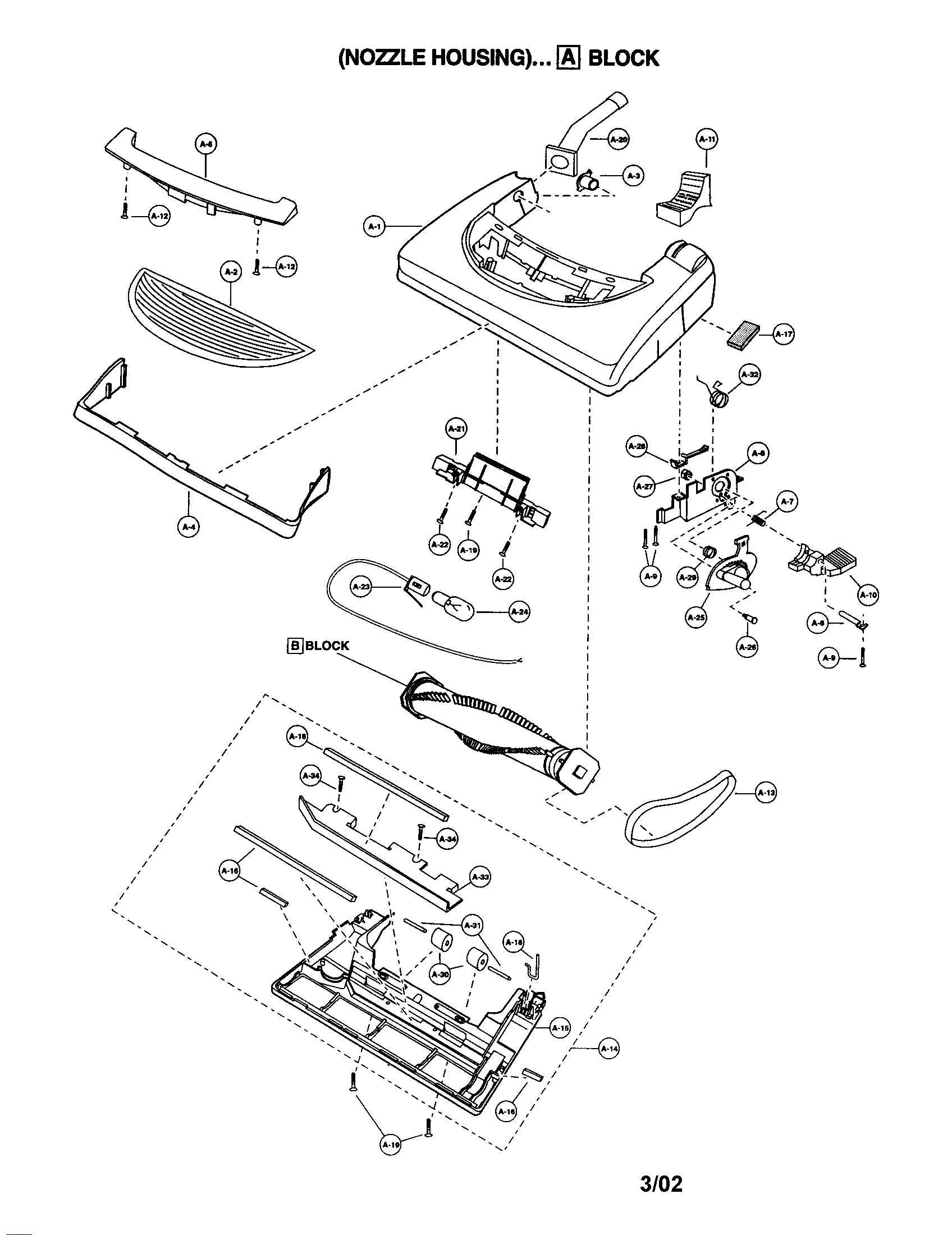 Panasonic MC-V7320-1 nozzle housing diagram