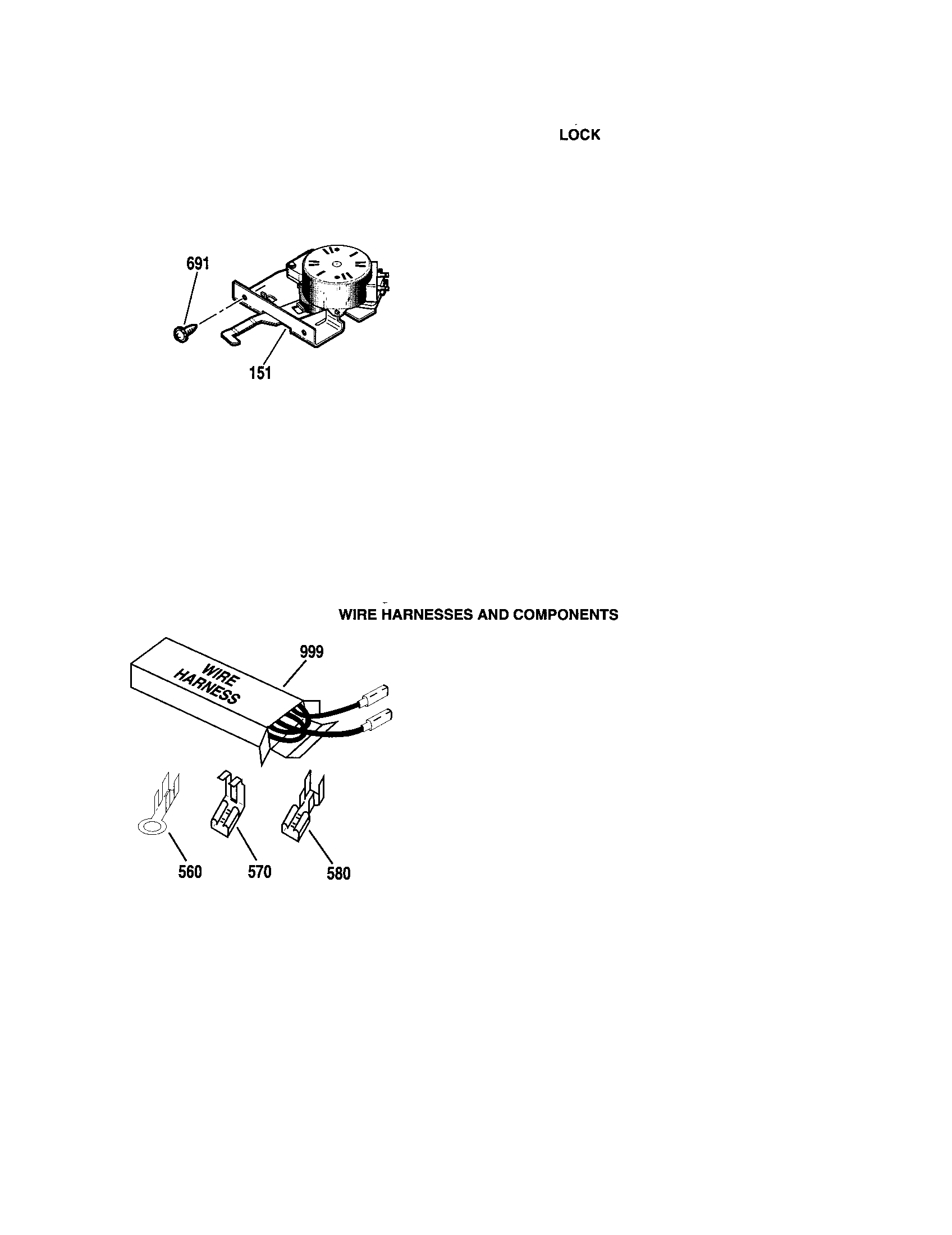 Kenmore 91147699100 lock and wire harness and component diagram