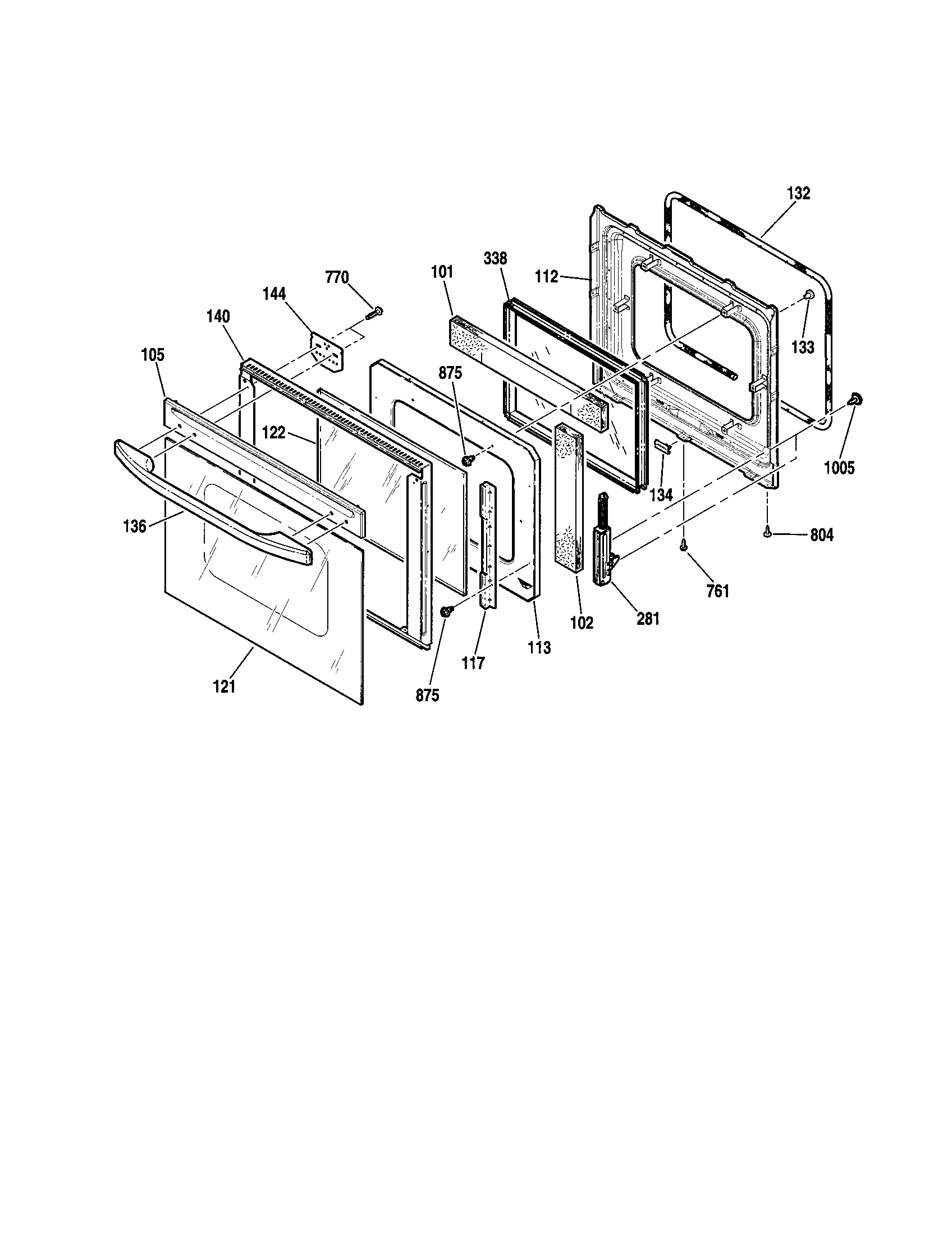 Kenmore 91147699100 upper and lower door diagram