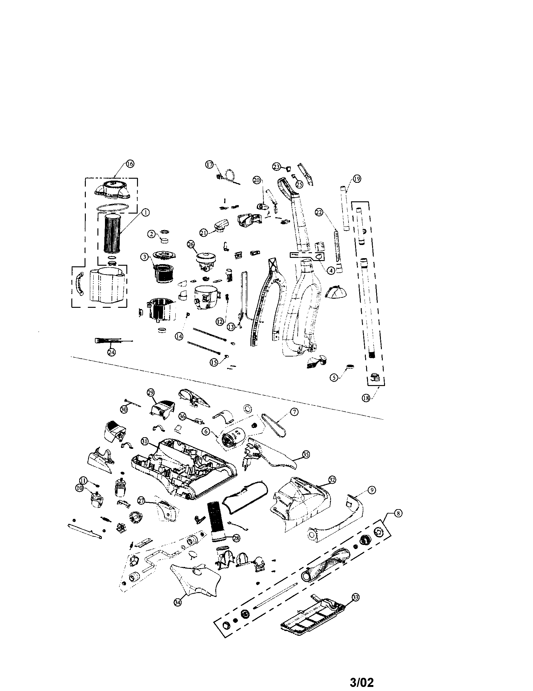Dirt Devil M091210 vacuum assembly diagram
