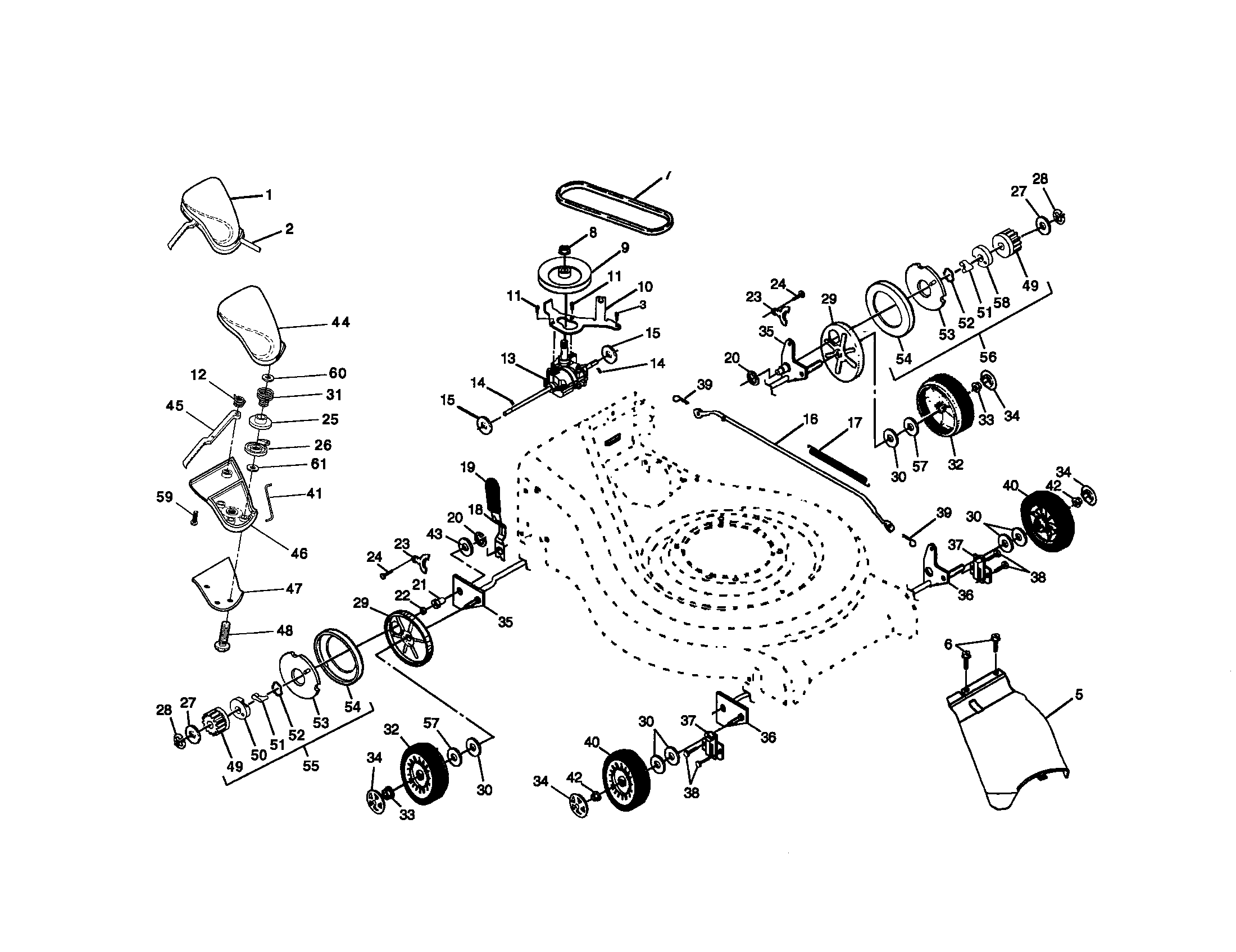 Craftsman 917377710 wheels/tires/v-belt diagram