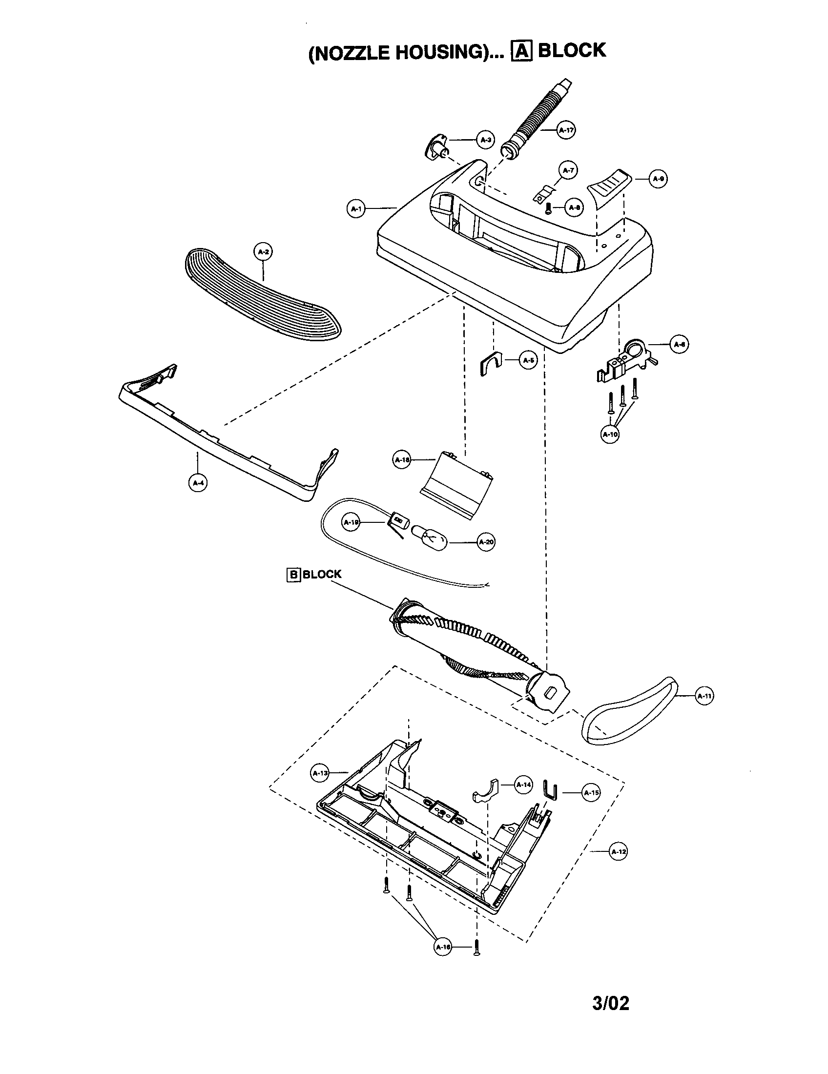 Panasonic MC-V6950 nozzle housing diagram