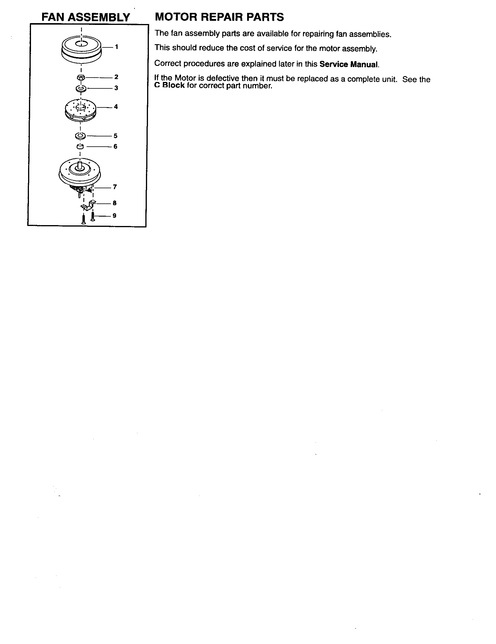 Panasonic MC-V6950 fan assembly diagram