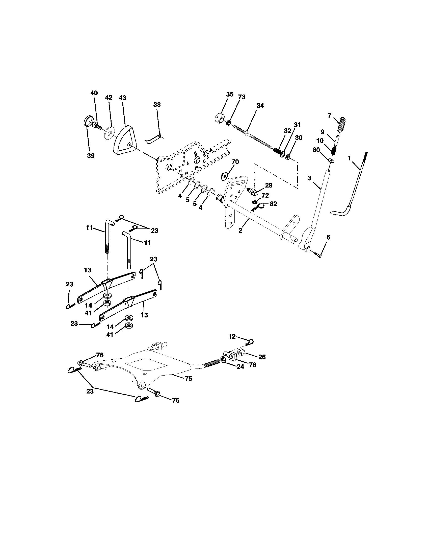 Craftsman 917275034 lift assembly diagram