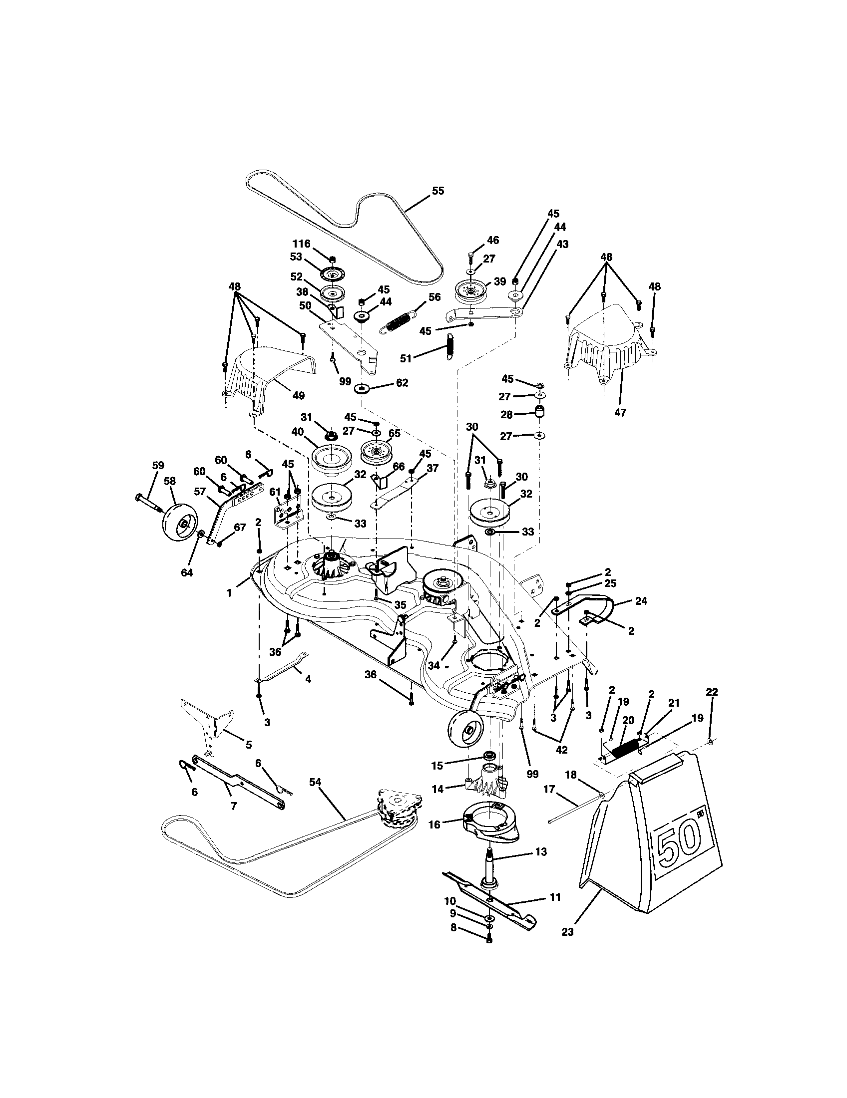 Craftsman 917275034 mower deck diagram