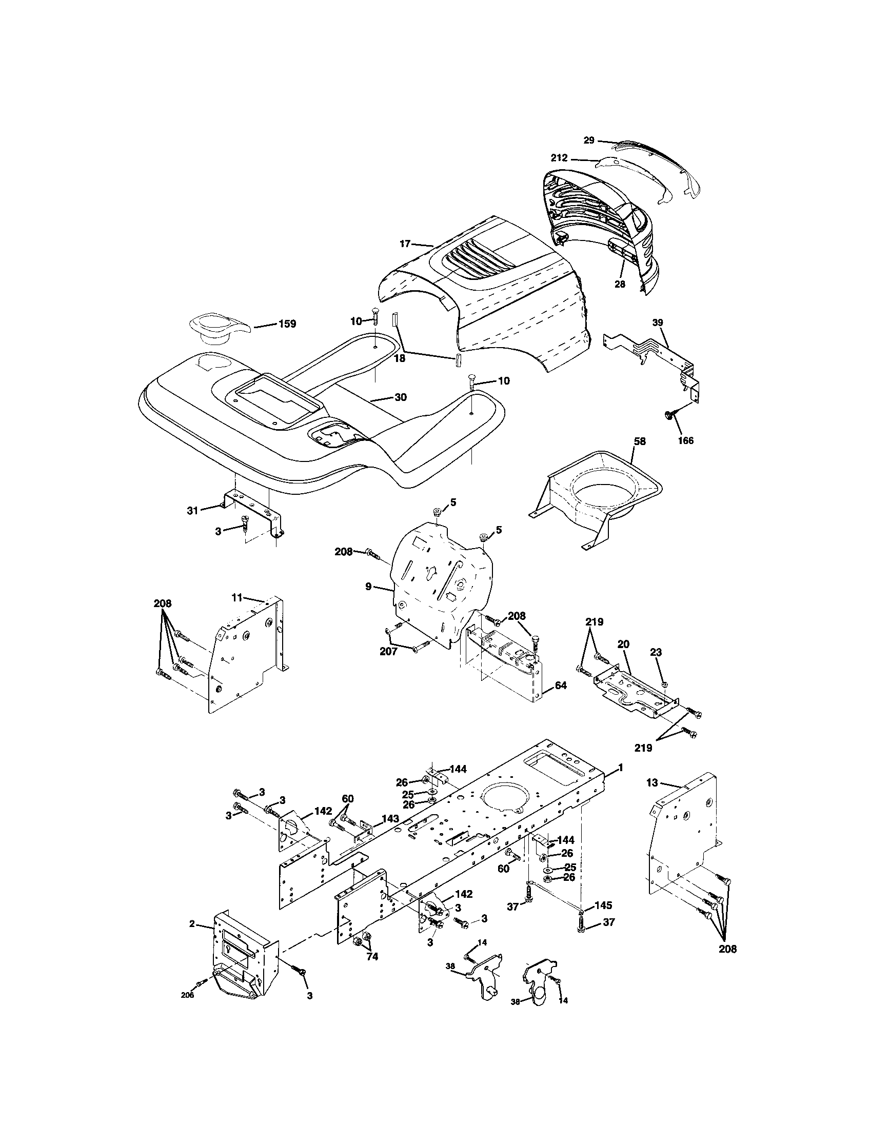 Craftsman 917272461 chassis and enclosures diagram