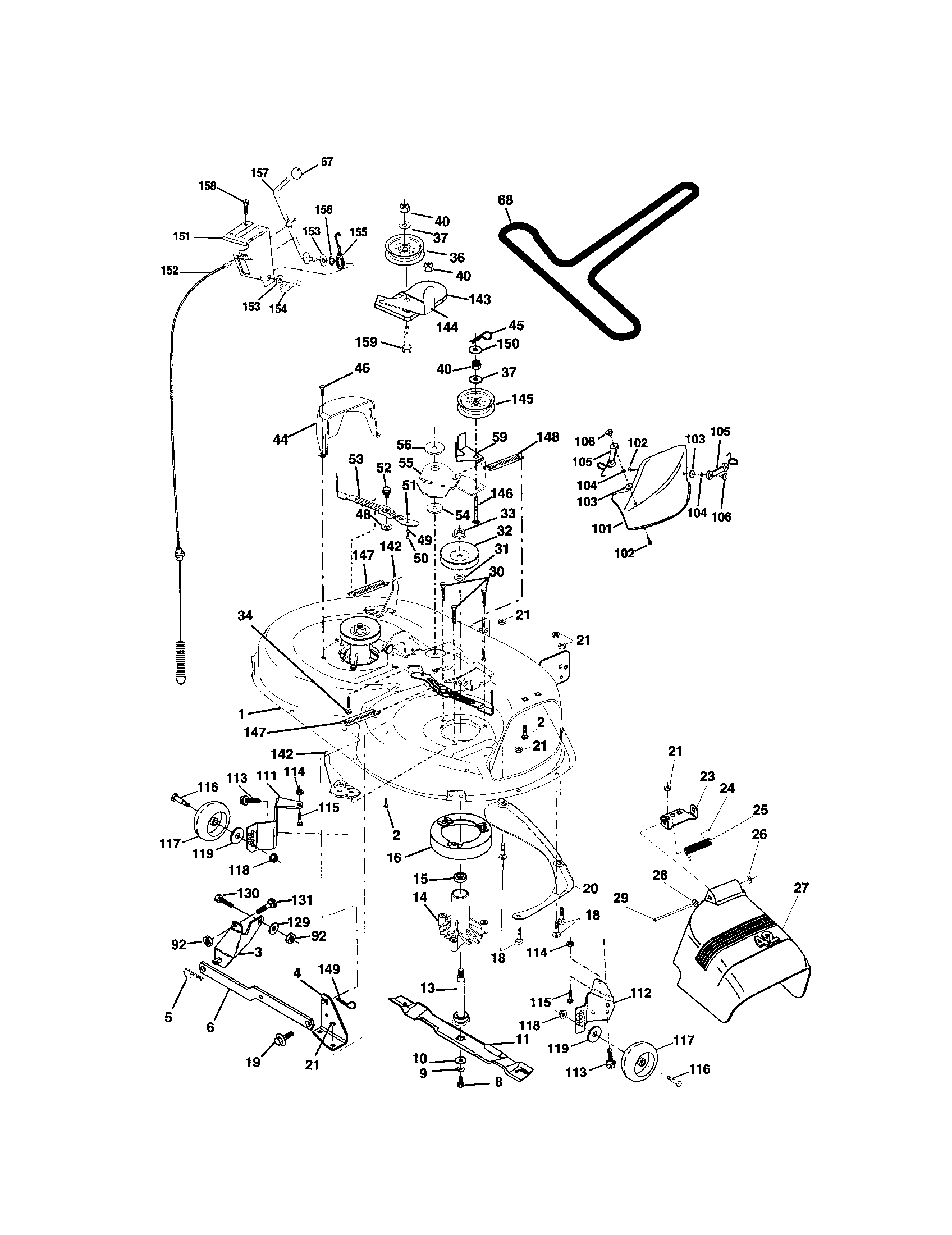 Craftsman 917272461 mower deck diagram