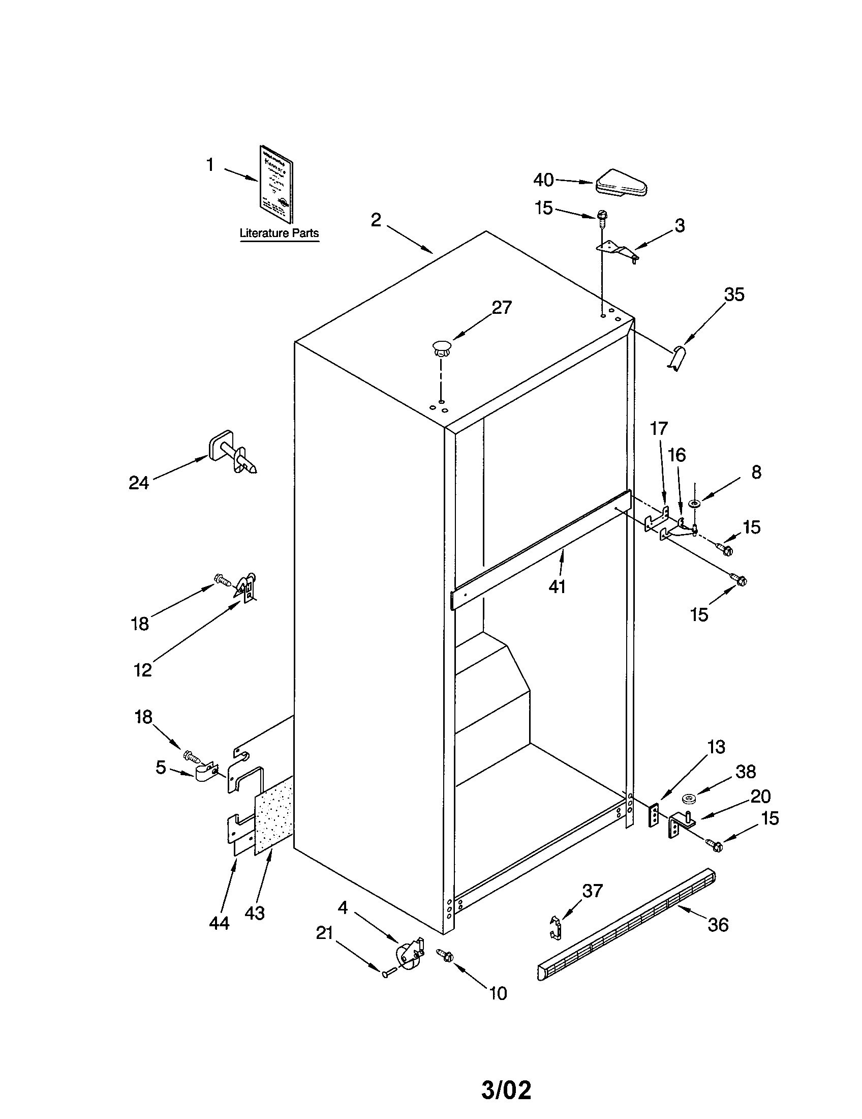 Kenmore 10672299200 cabinet diagram