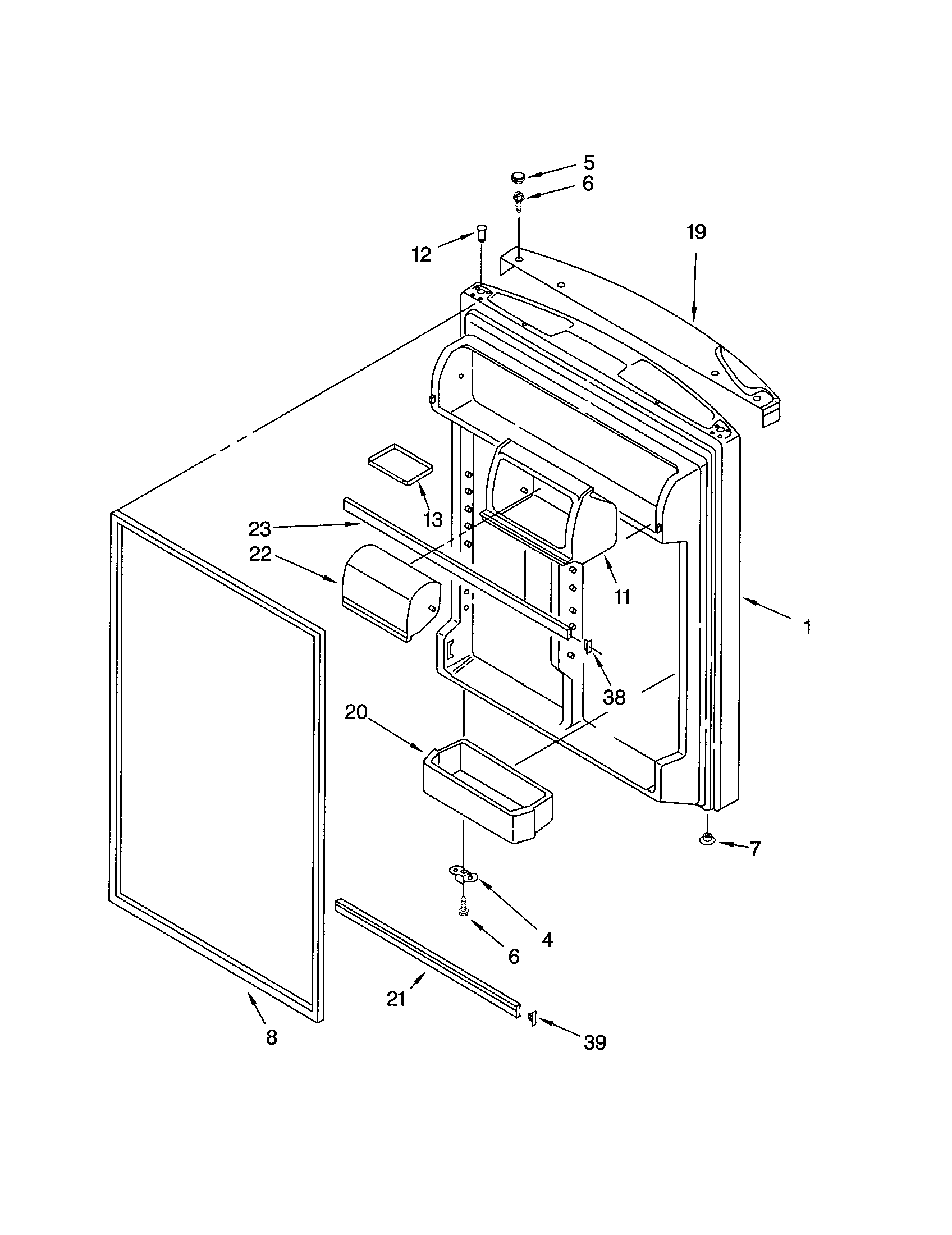 Kenmore 10672299200 refrigerator door diagram