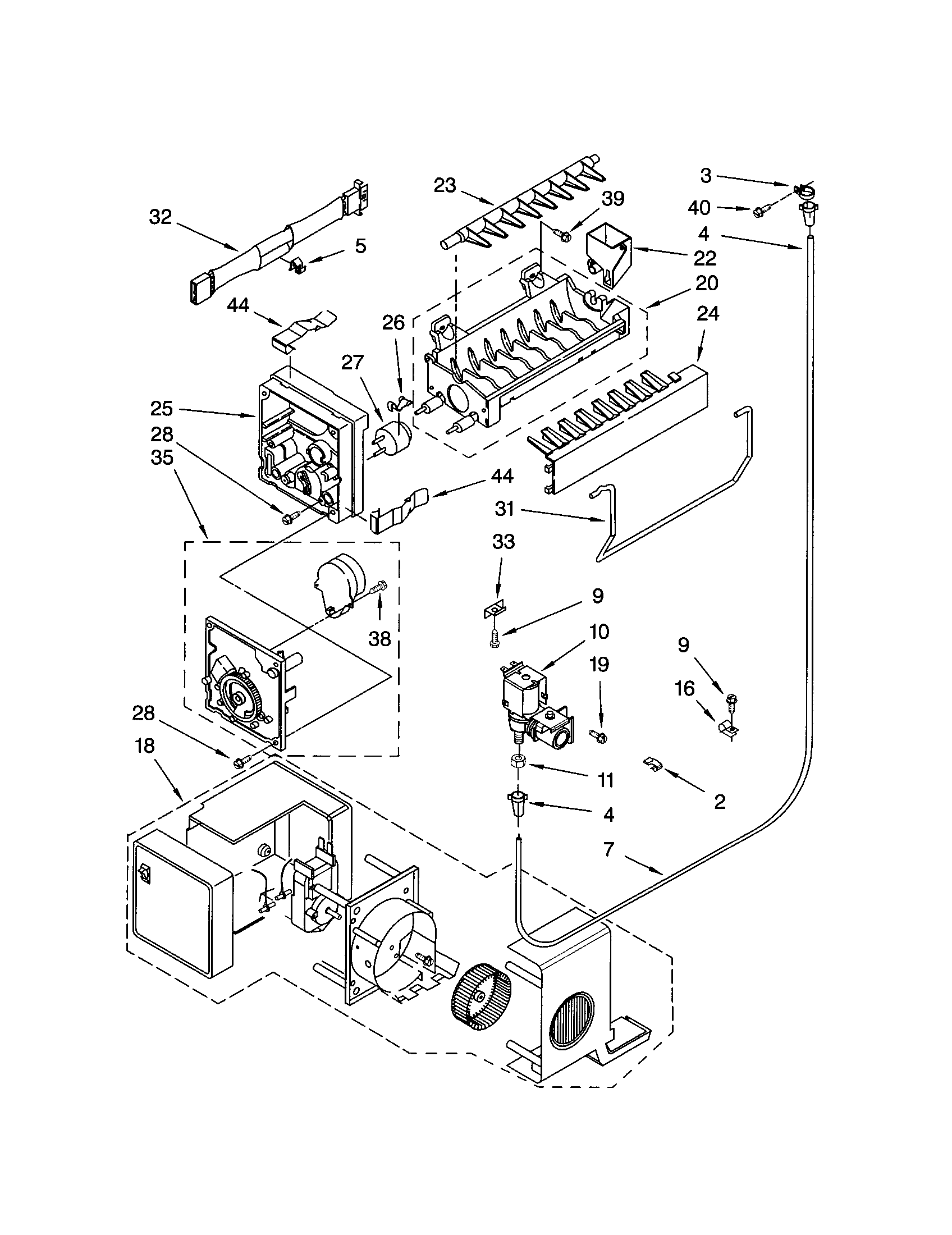 Kenmore 10672299200 icemaker diagram
