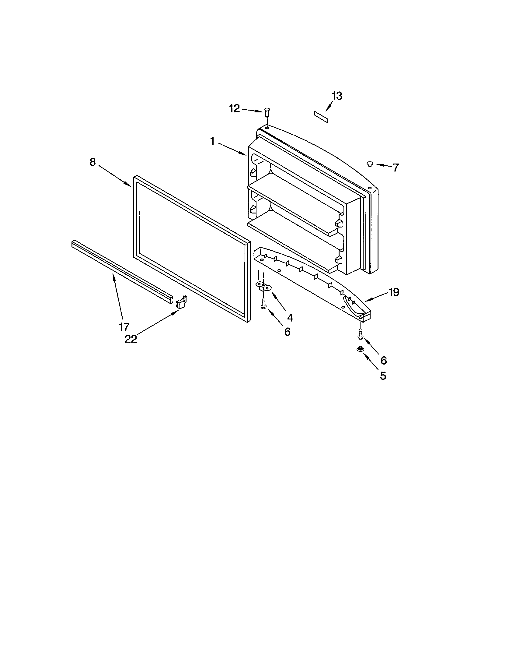 Kenmore 10672299200 freezer door diagram