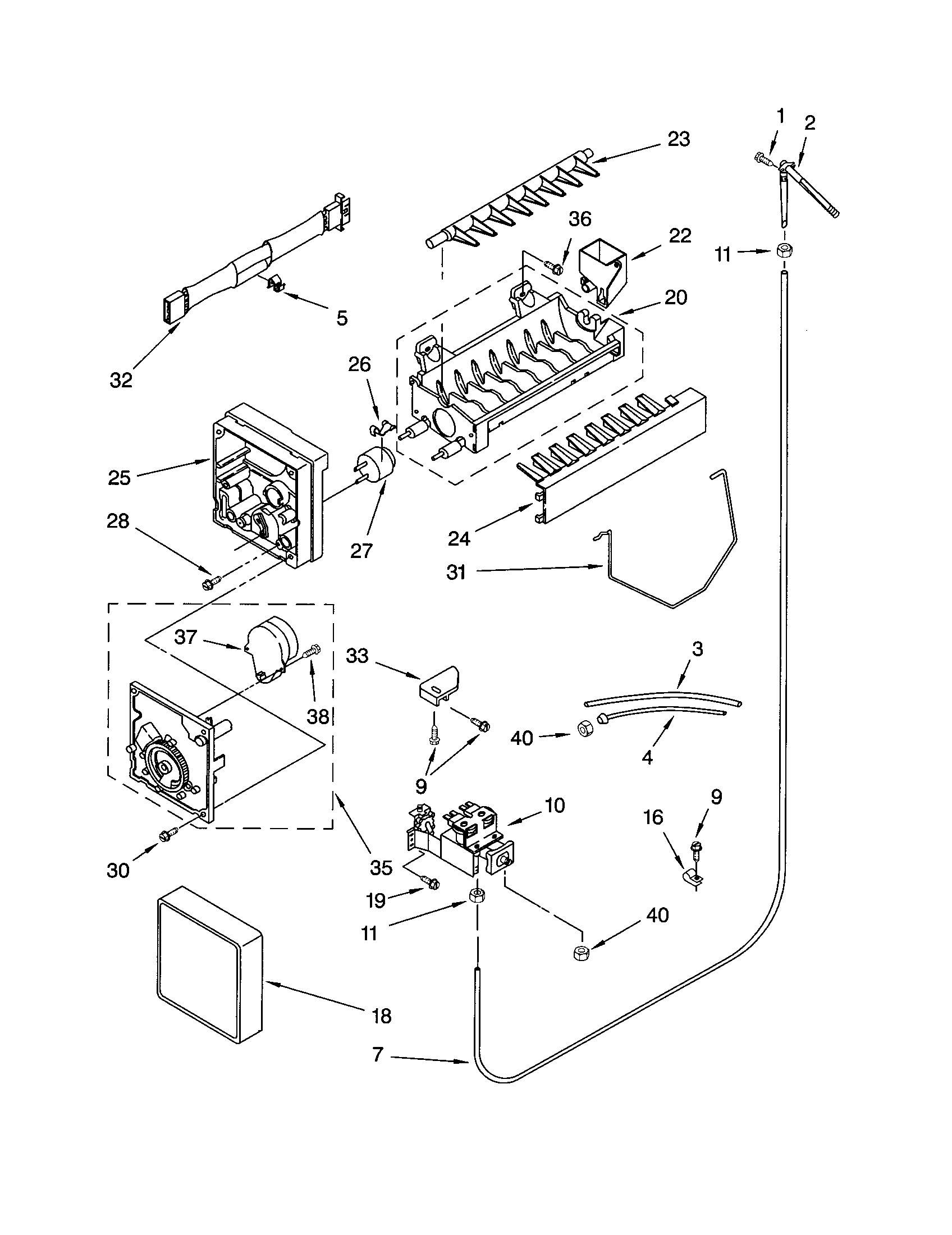 Kenmore 10651582200 icemaker diagram
