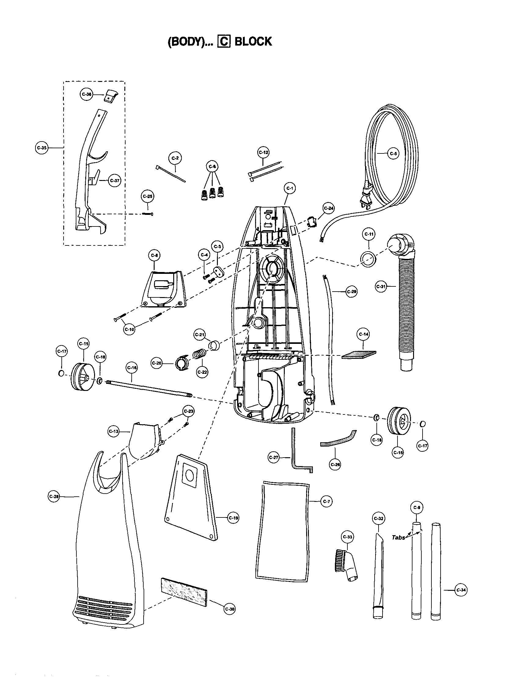 Panasonic MC-V5730-00 body diagram