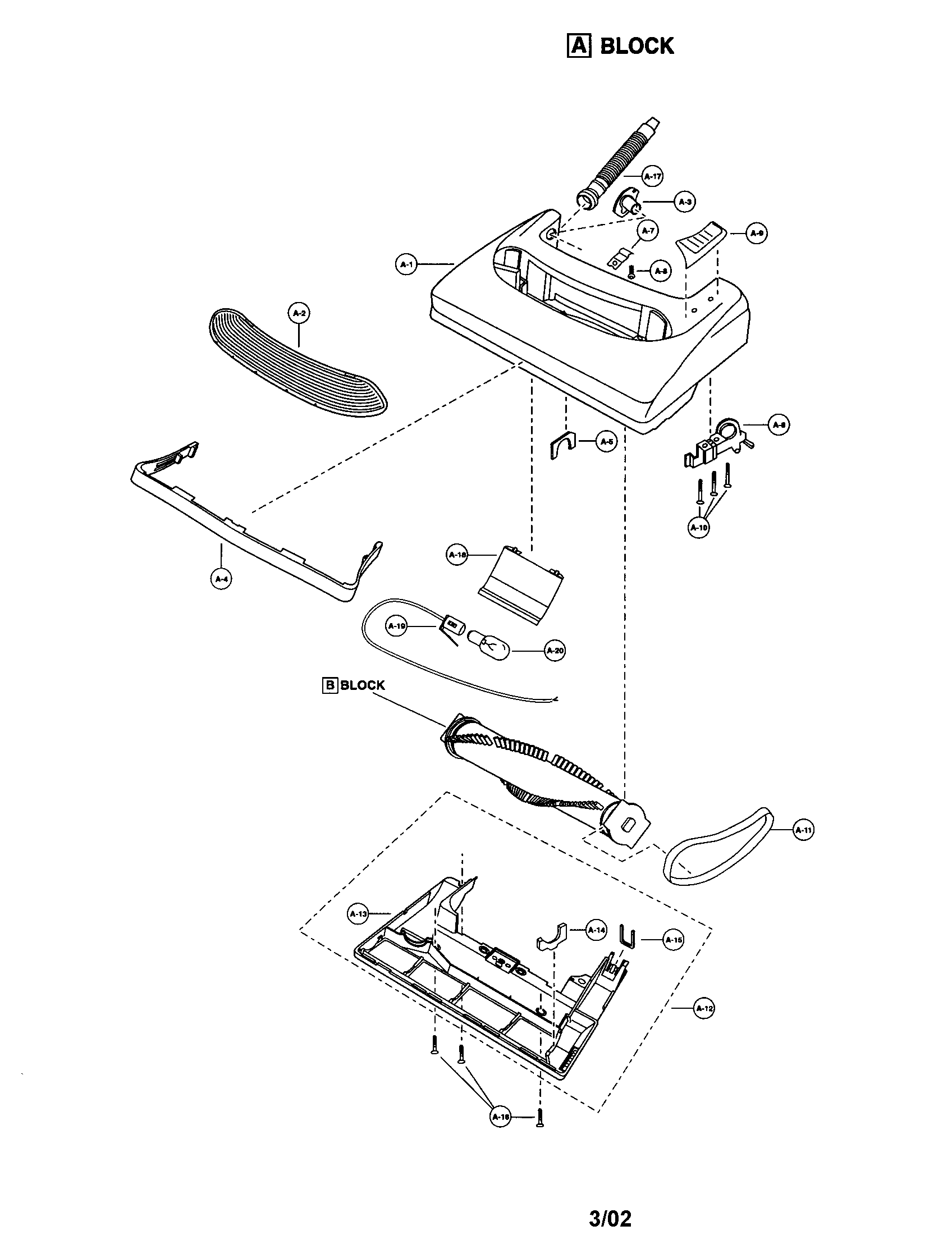 Panasonic MC-V6980 nozzle housing diagram