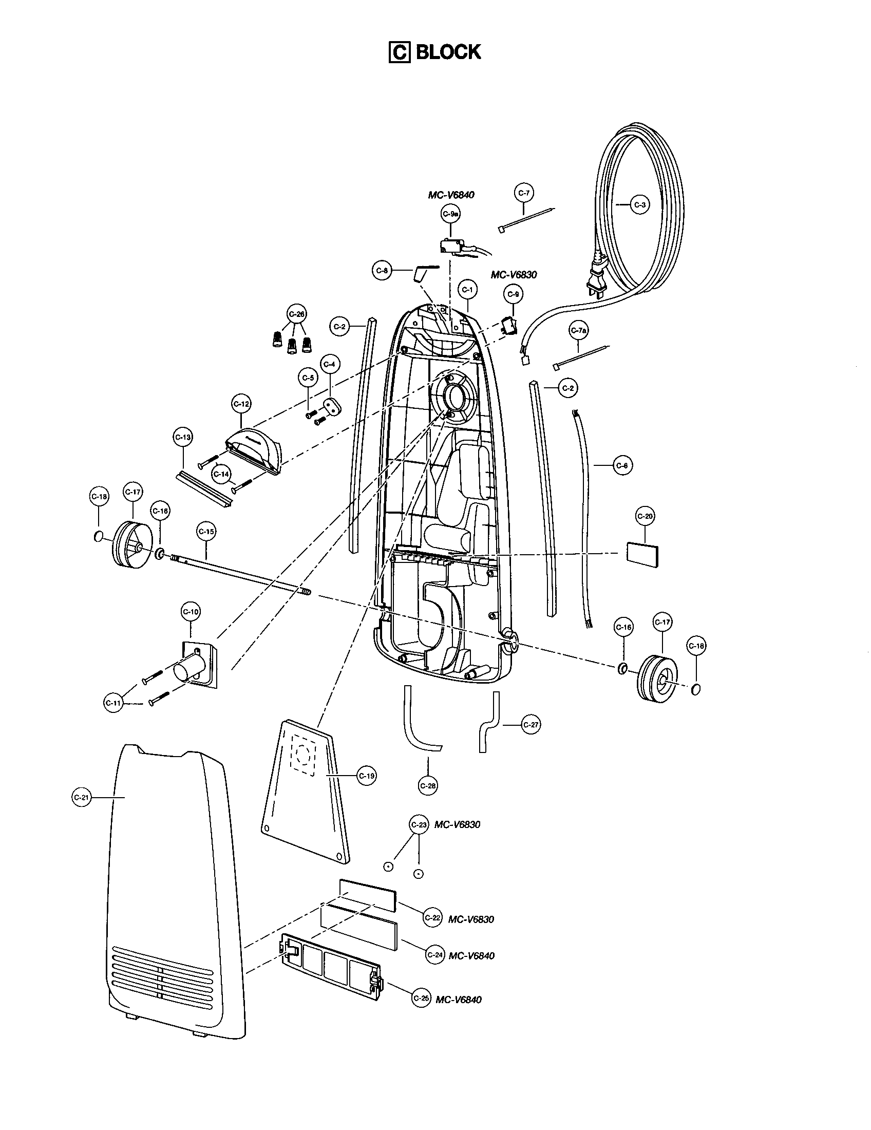 Panasonic MC-V6840 body diagram