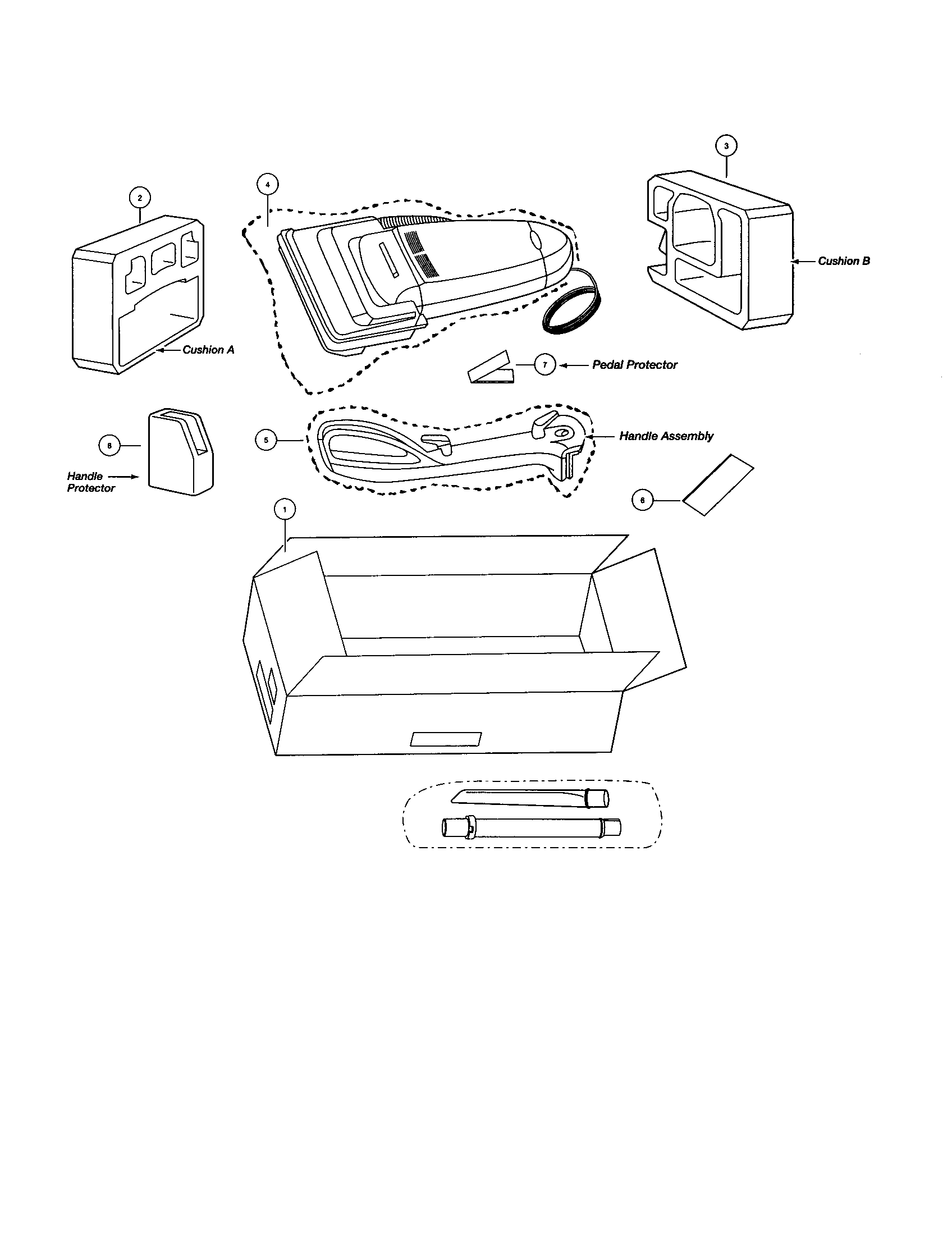 Panasonic MC-V6840 packing materials diagram