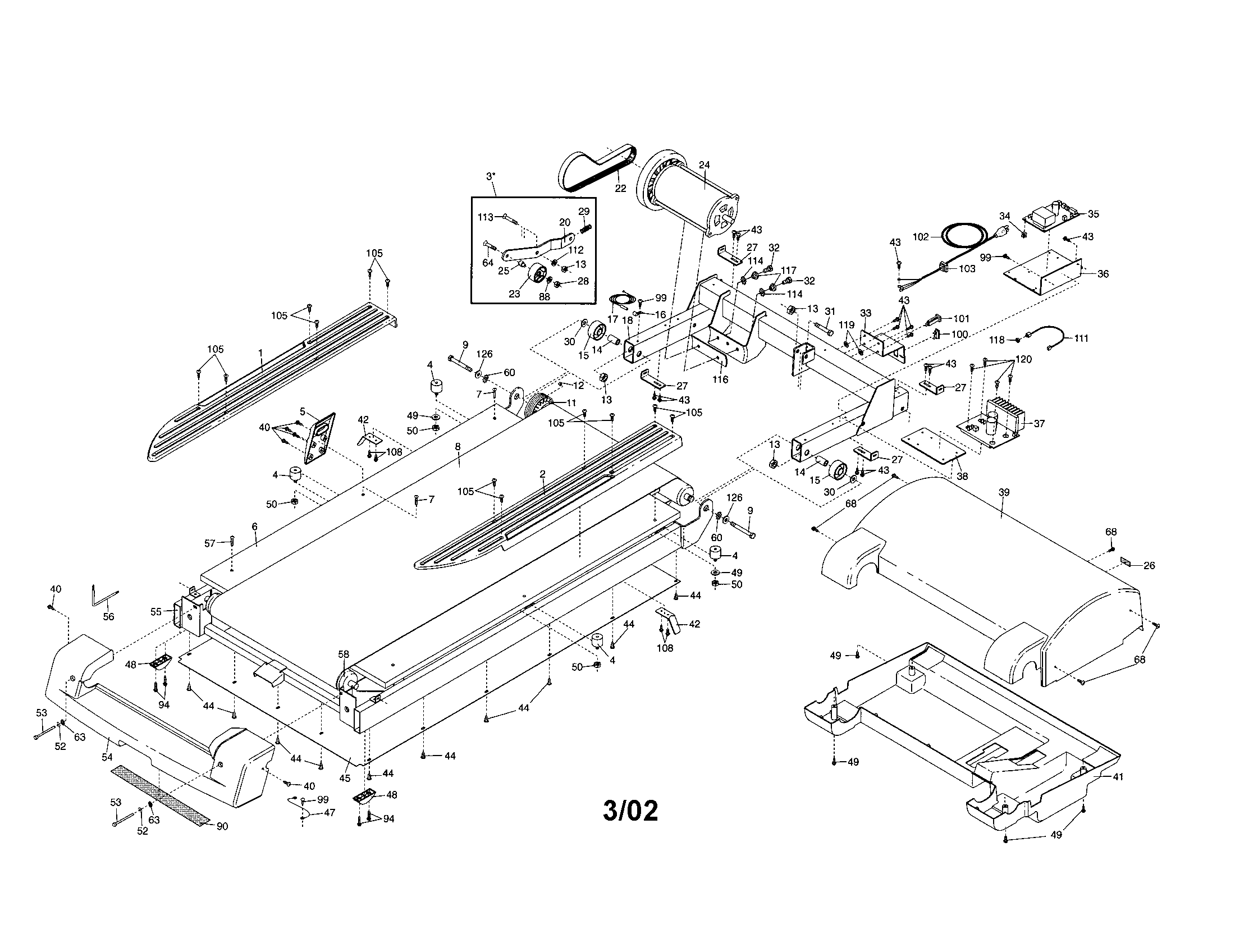 HealthRider HRTL19911 walking and motor belts diagram