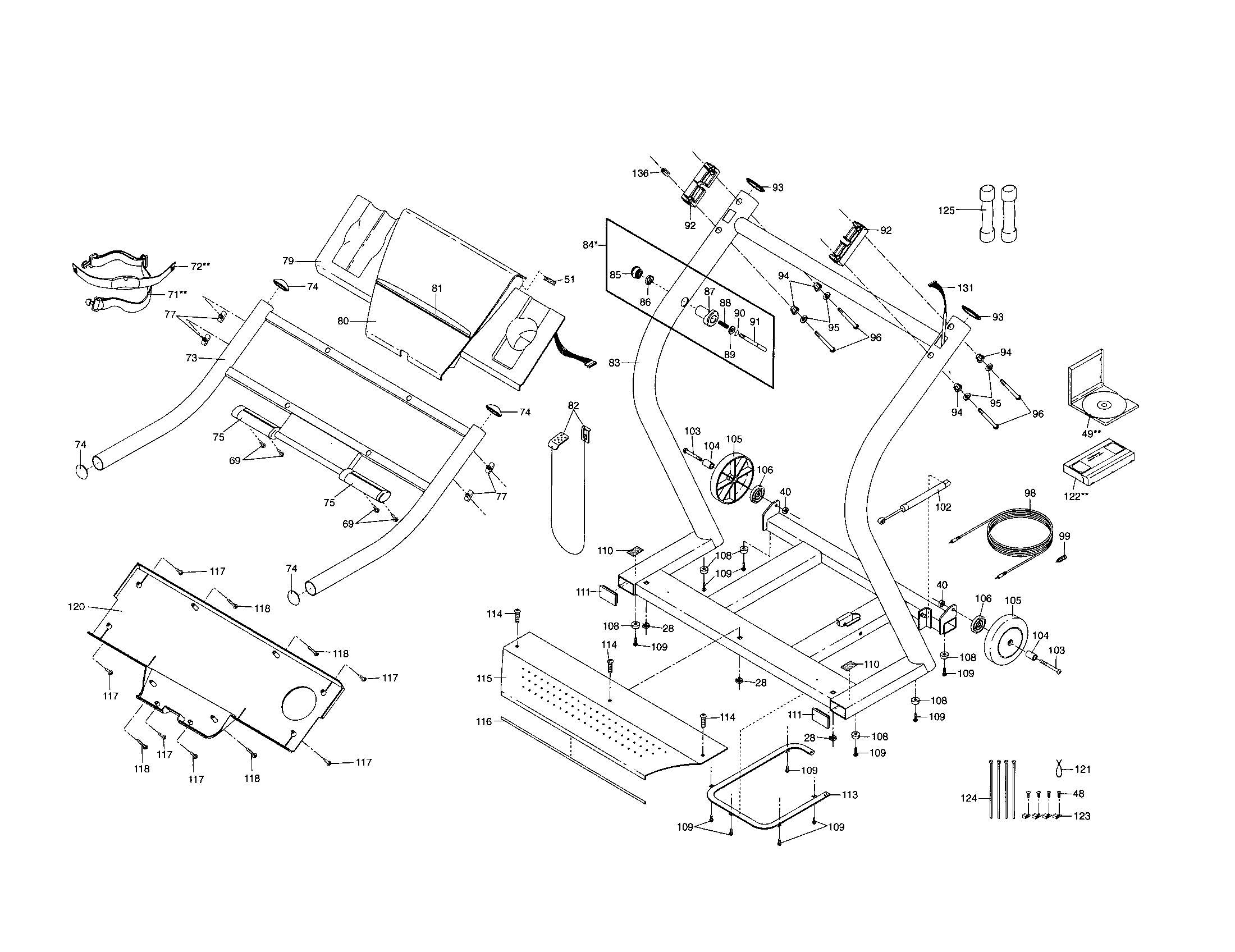 NordicTrack 831298014 console/handrail diagram