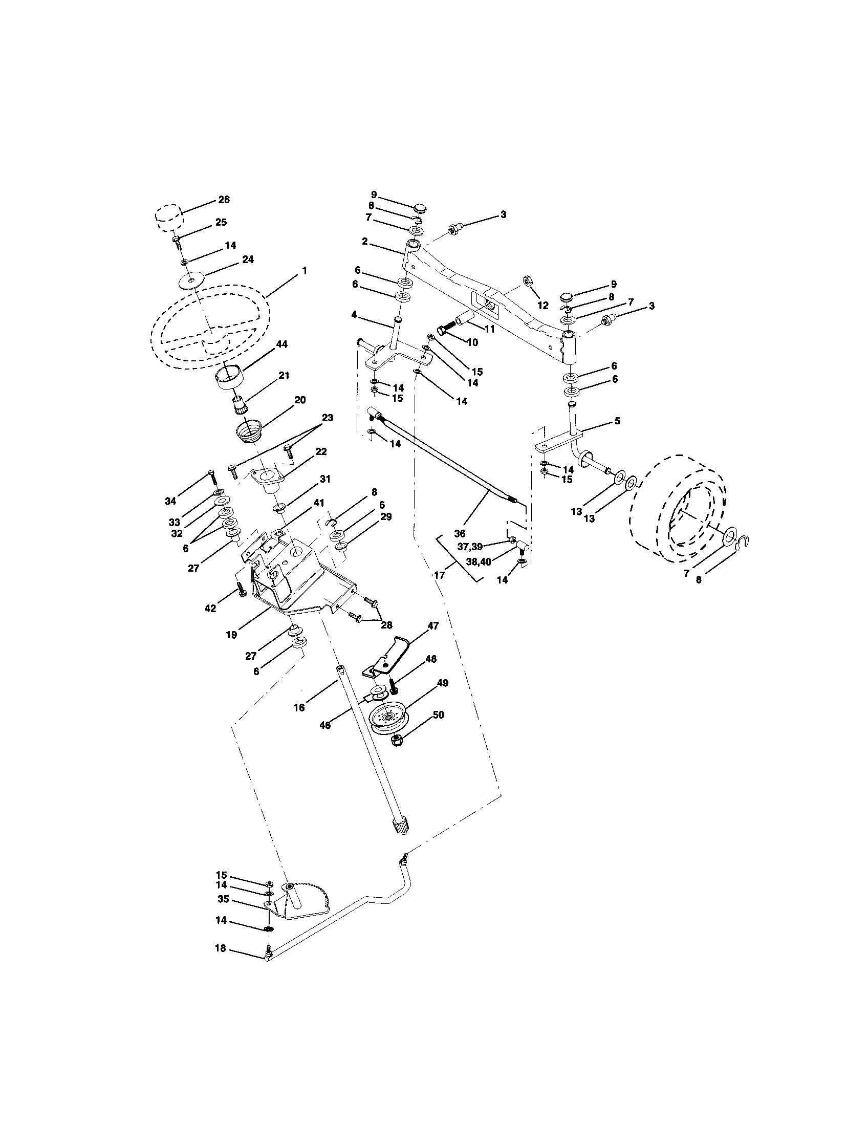 Craftsman 917275044 steering diagram