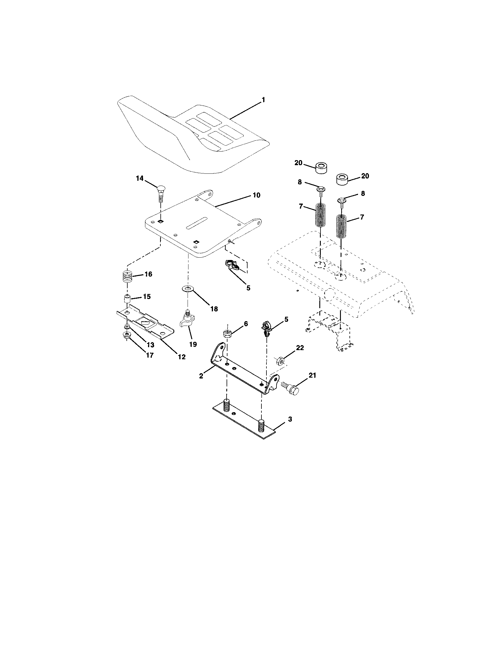 Craftsman 917275044 seat assembly diagram