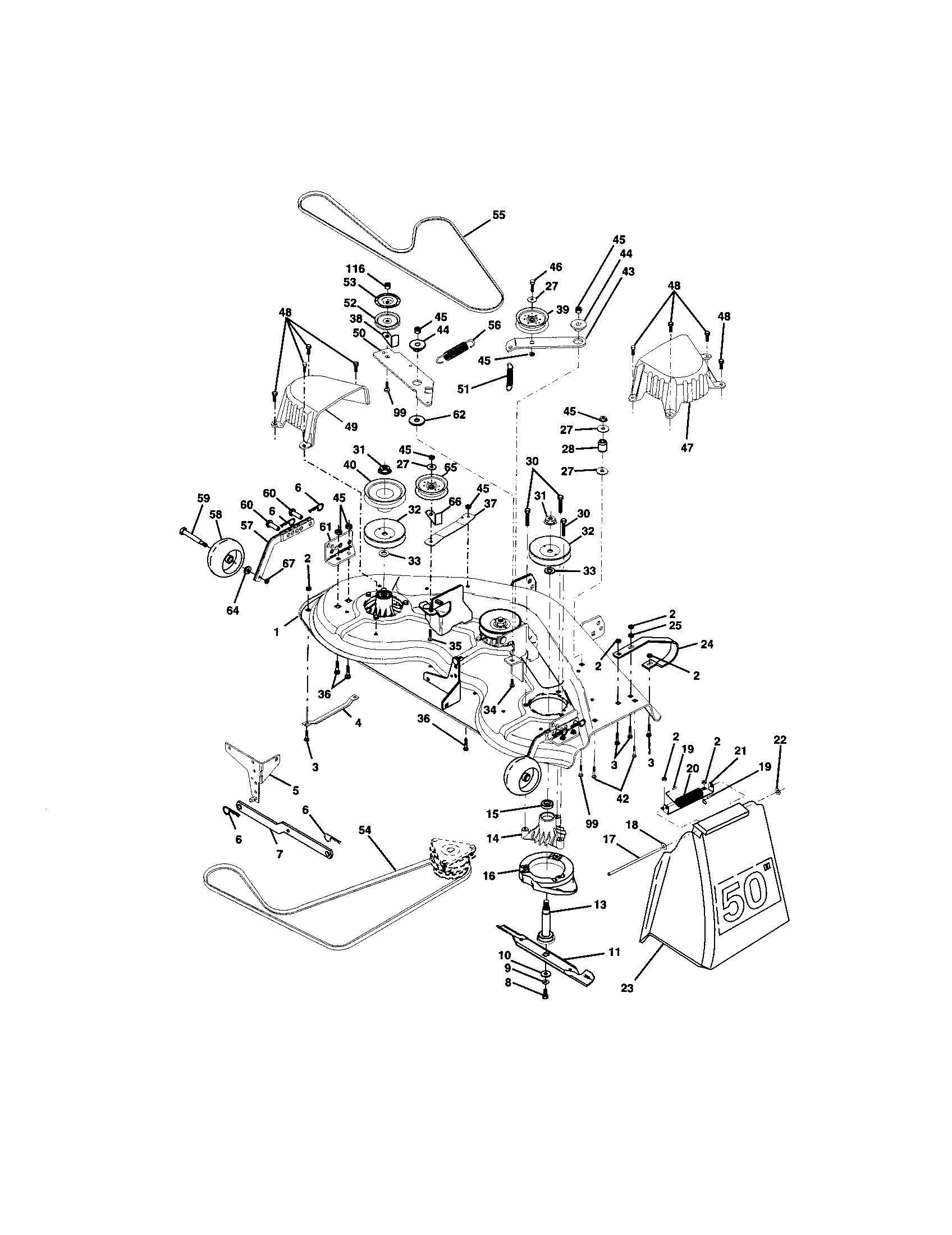 Craftsman 917275044 mower deck diagram