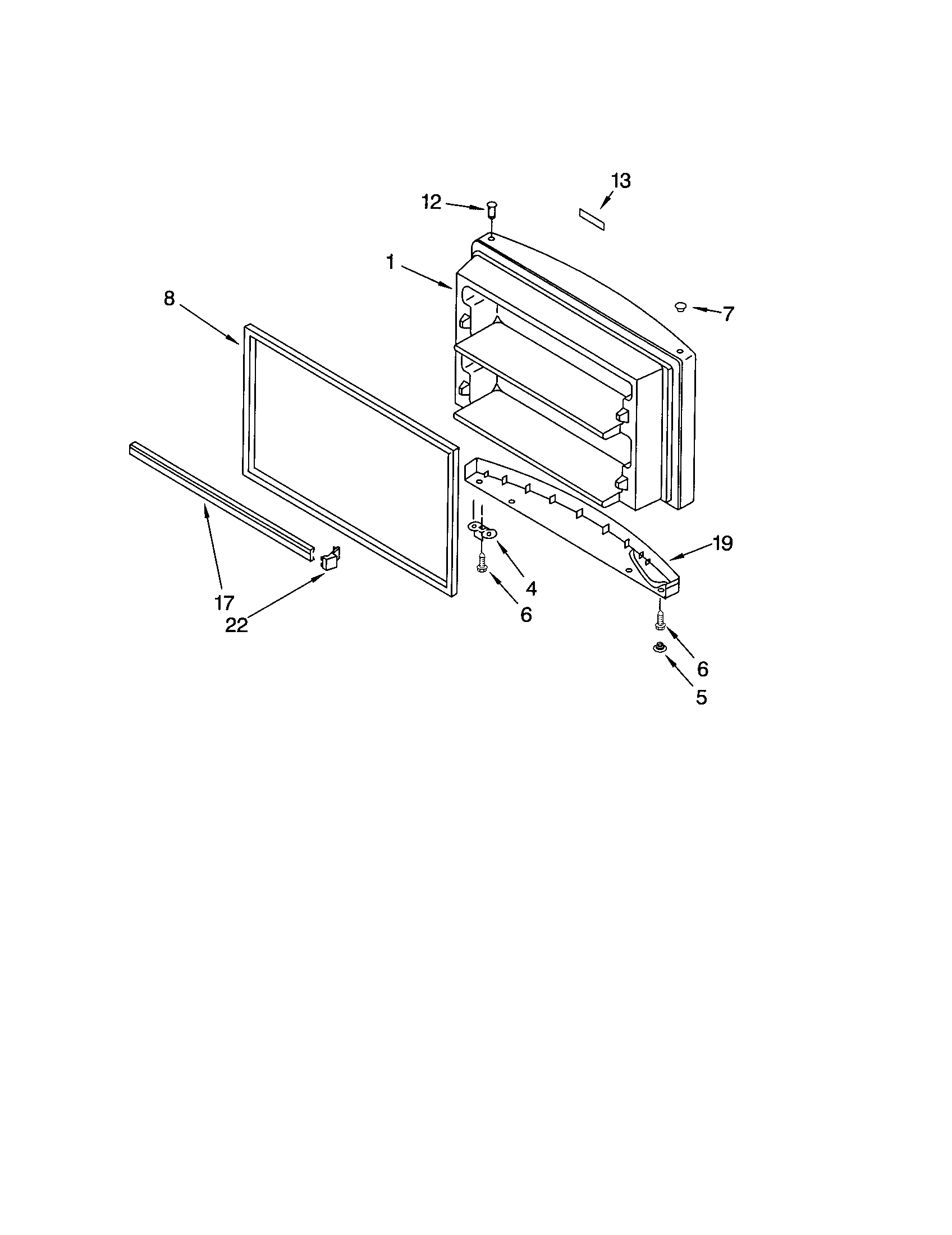 Kenmore 10672202200 freezer door diagram