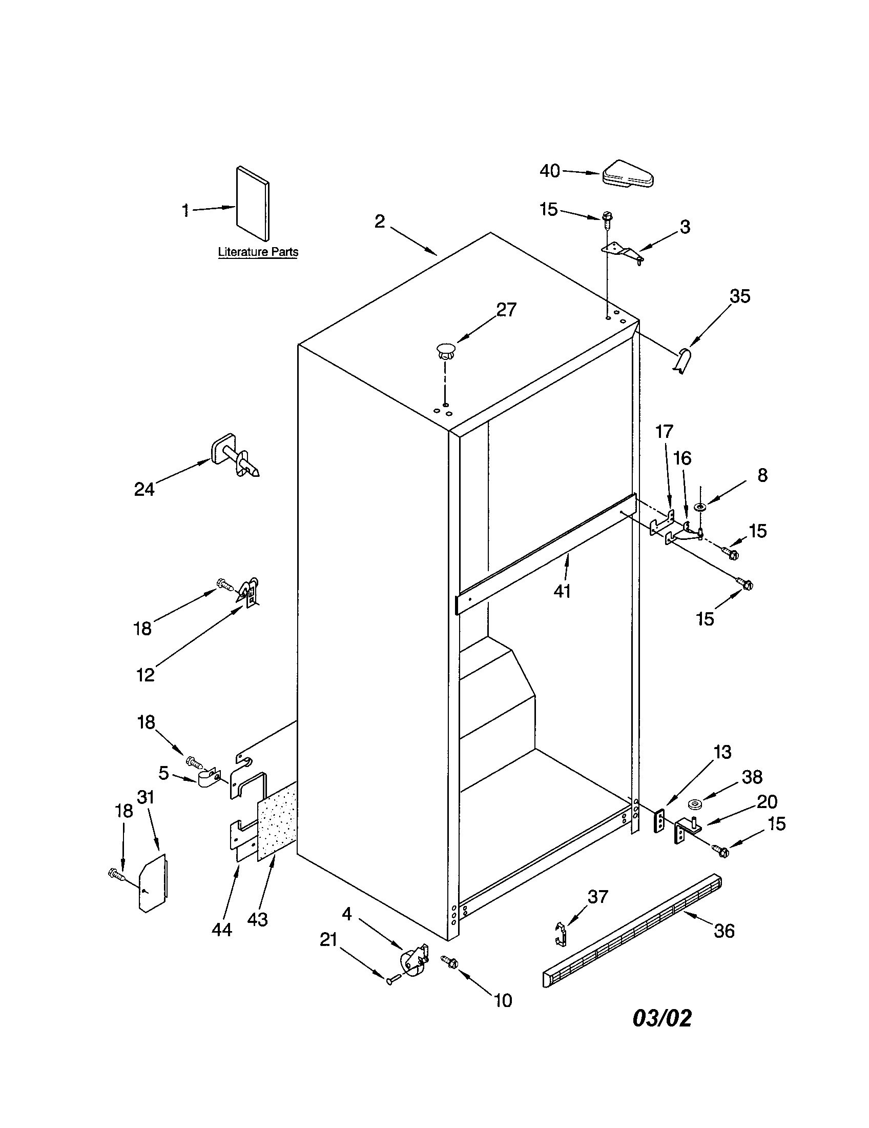 Kenmore 10661282101 cabinet diagram